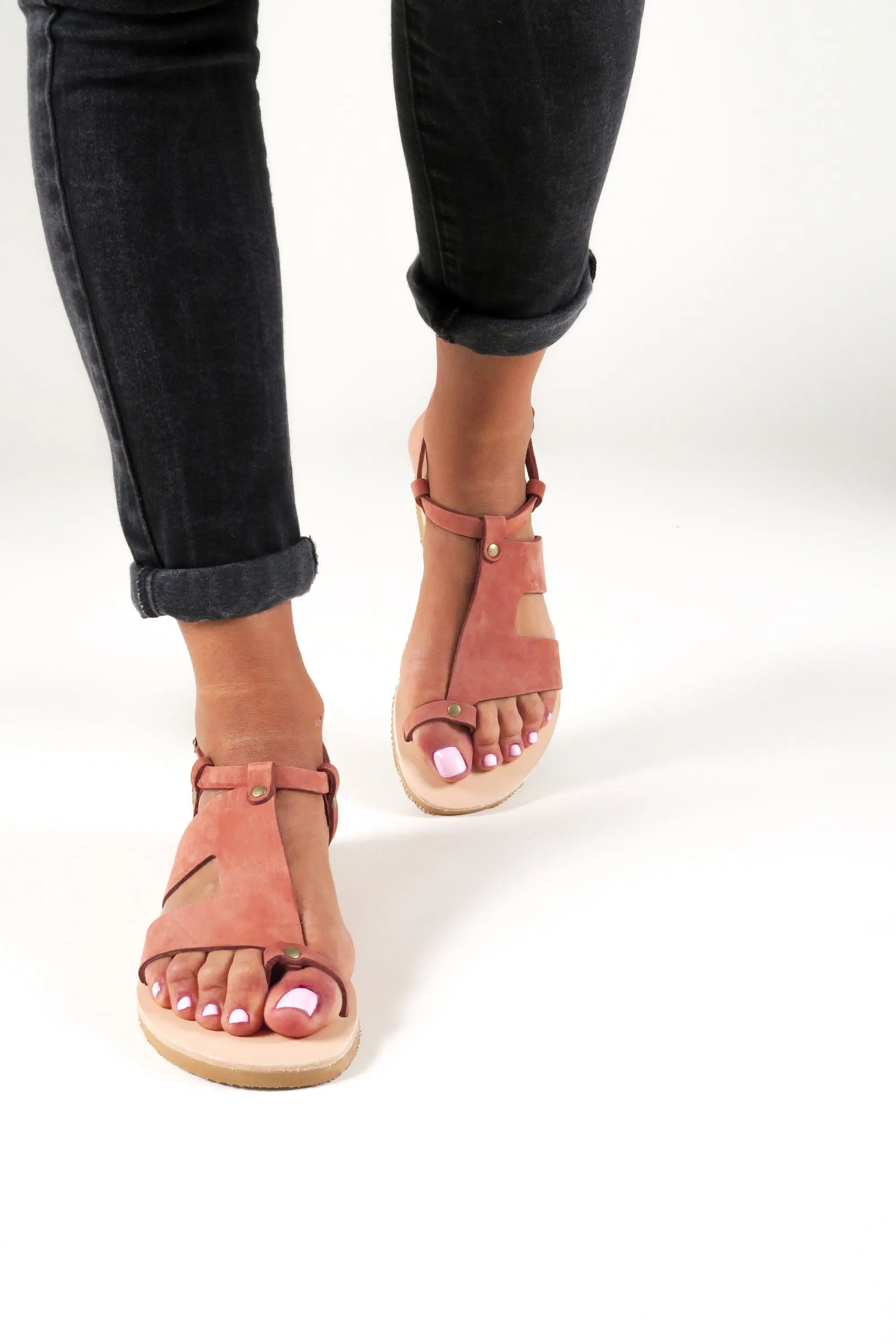 Ancient Greek Sandals Women Ankle Strap Sandals Grey Leather Sandals Summer, Sandales Grecques plates, Griechische Sandalen DELOS