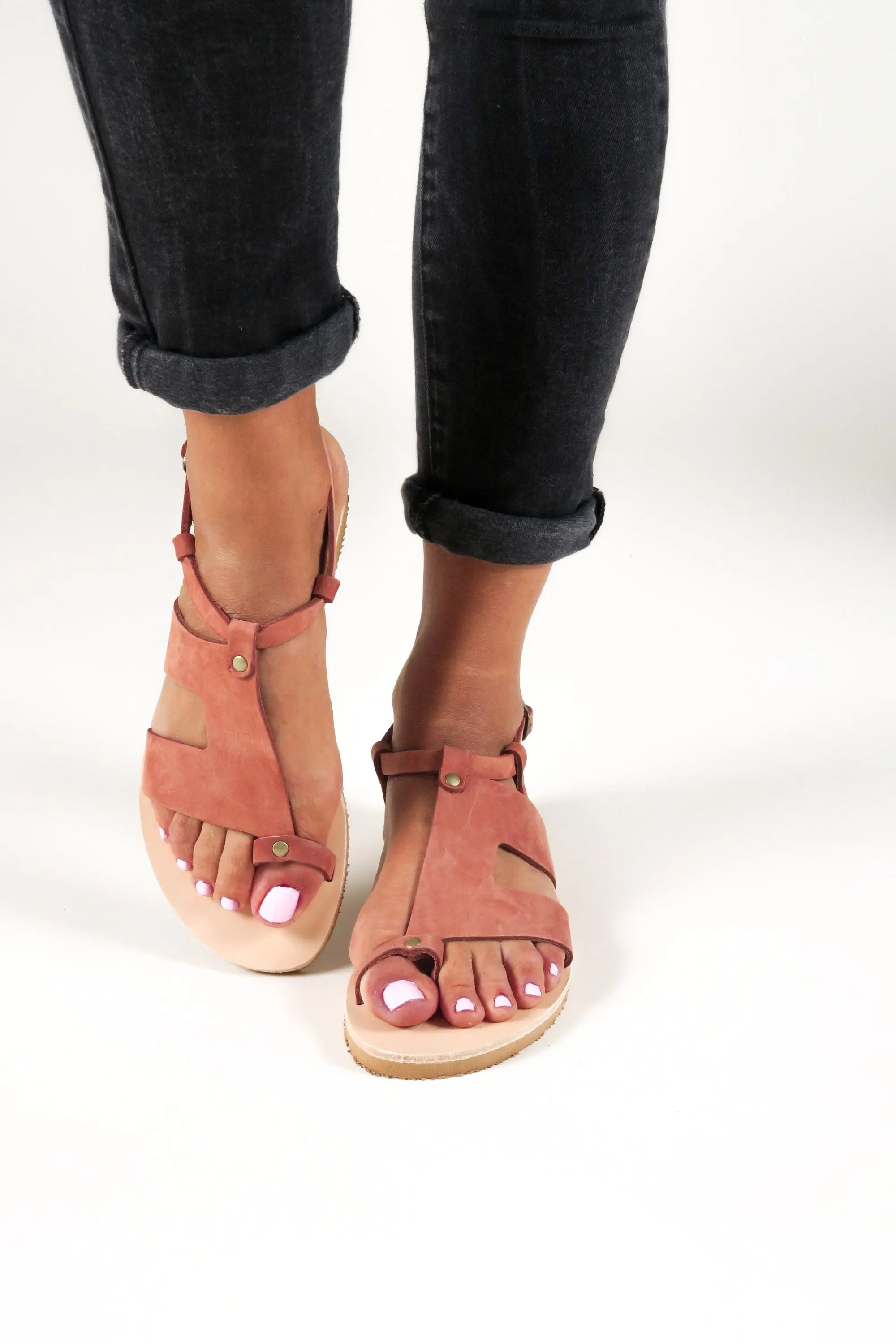 Ancient Greek Sandals Women Ankle Strap Sandals Grey Leather Sandals Summer, Sandales Grecques plates, Griechische Sandalen DELOS