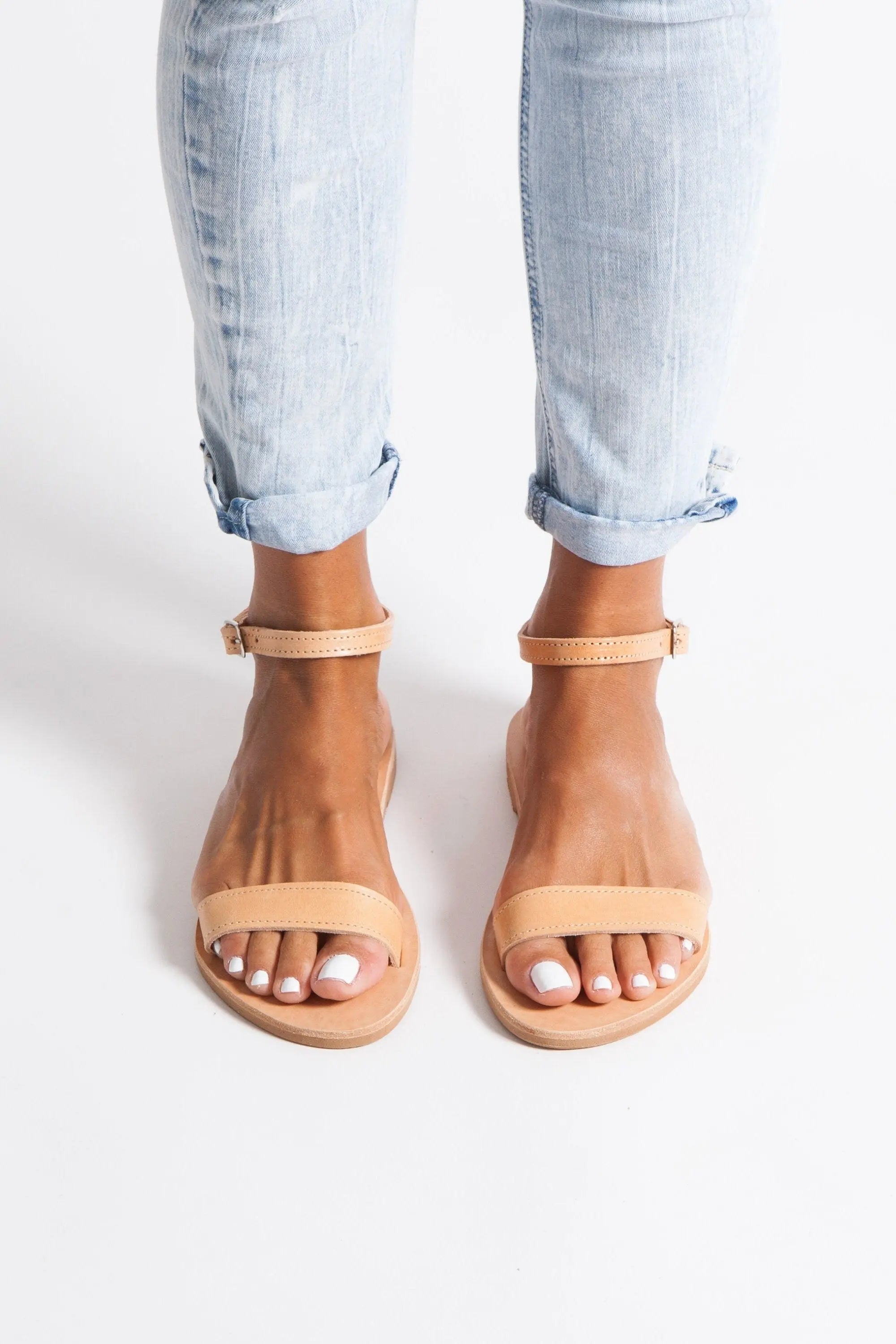 ELIA, Ancle strap Sandals, Greek leather sandals, Sandales grecques, Griechische Sandalen, Sandales plates en cuir, Flat Grecian sandals