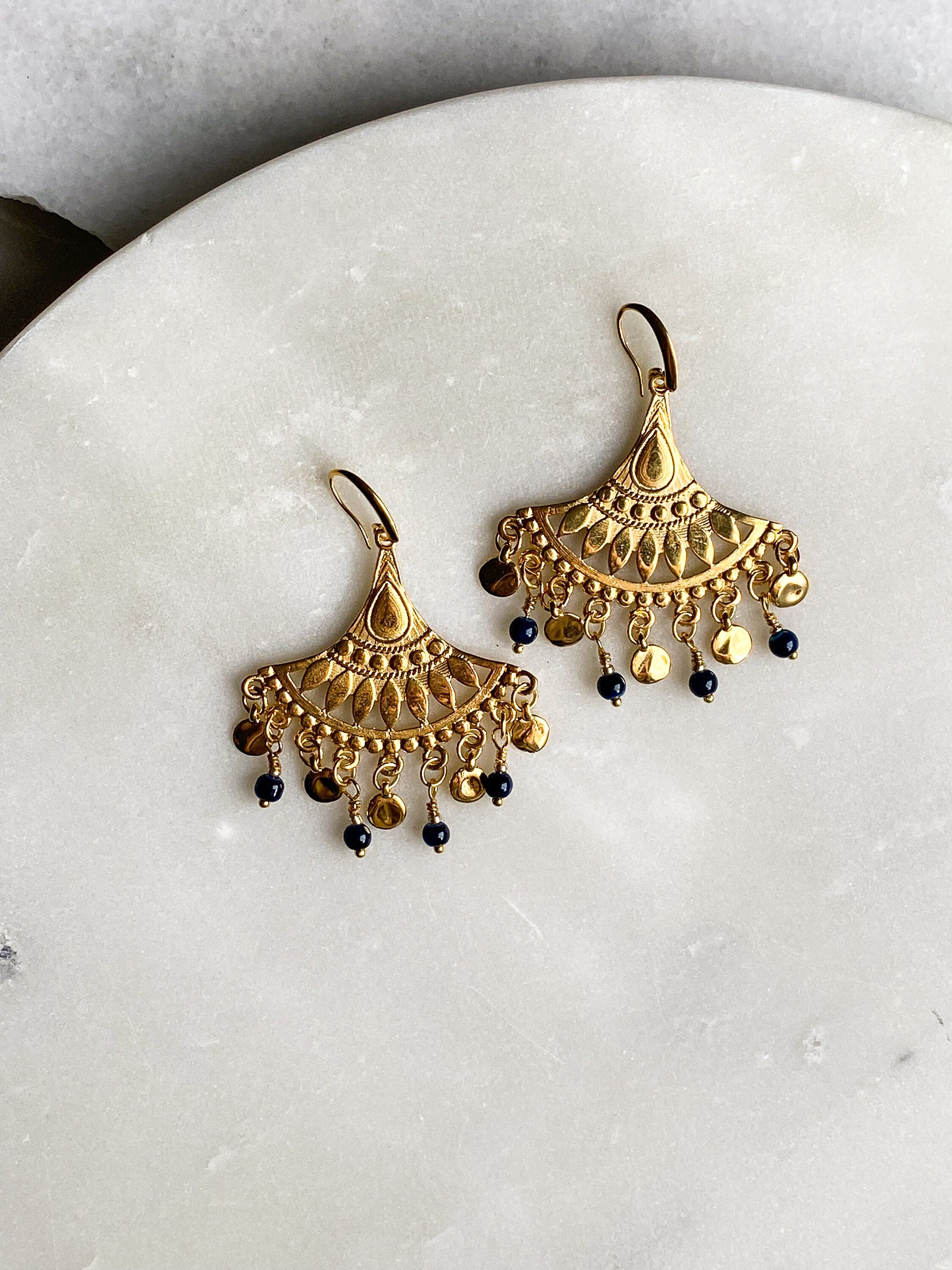 Gold Chandelier Earrings Statement Dangle Earrings Oversize Ethnic Earrings Tribal Earrings Christmas Gift for Her