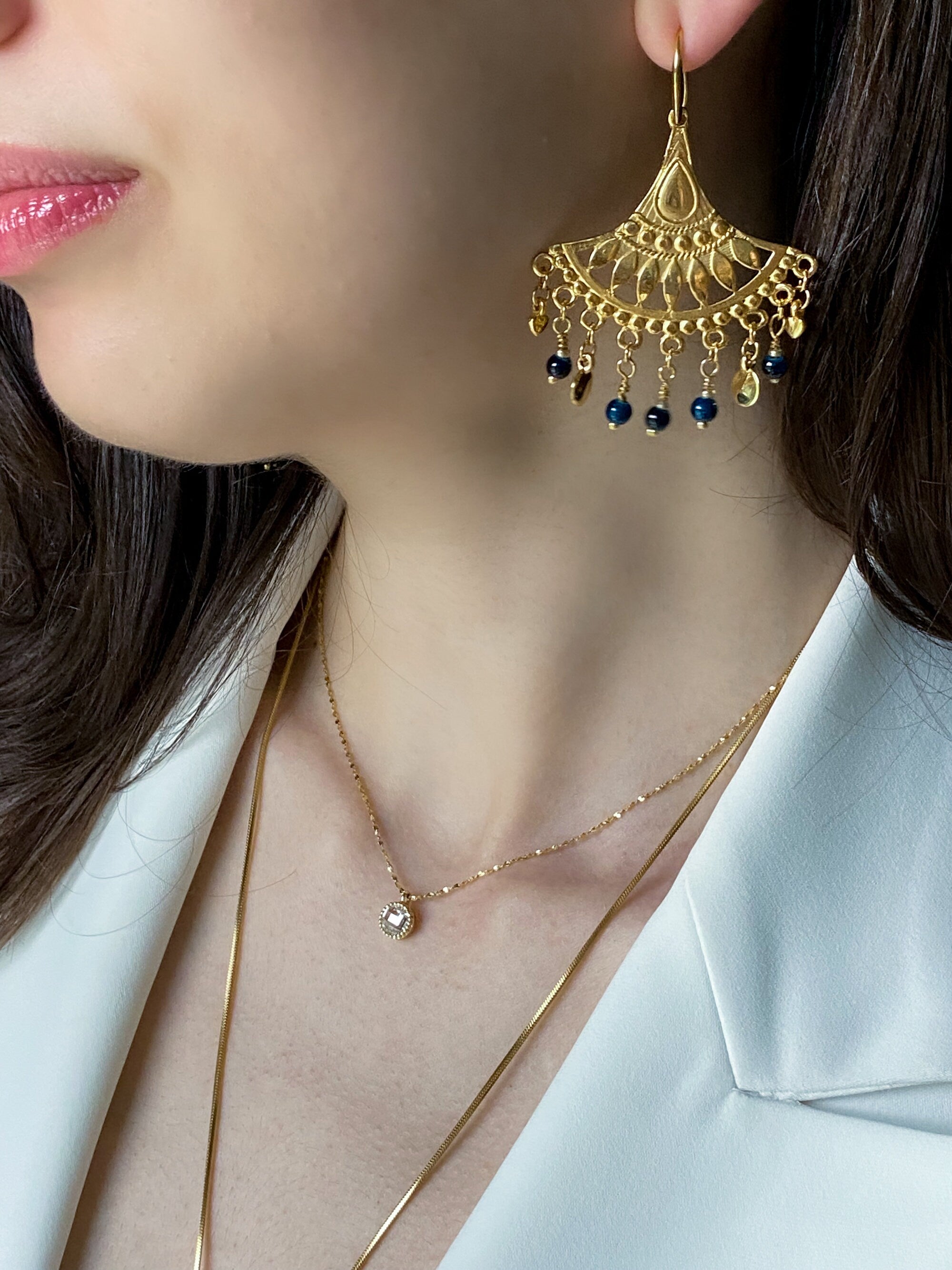 Gold Chandelier Earrings Statement Dangle Earrings Oversize Ethnic Earrings Tribal Earrings Christmas Gift for Her