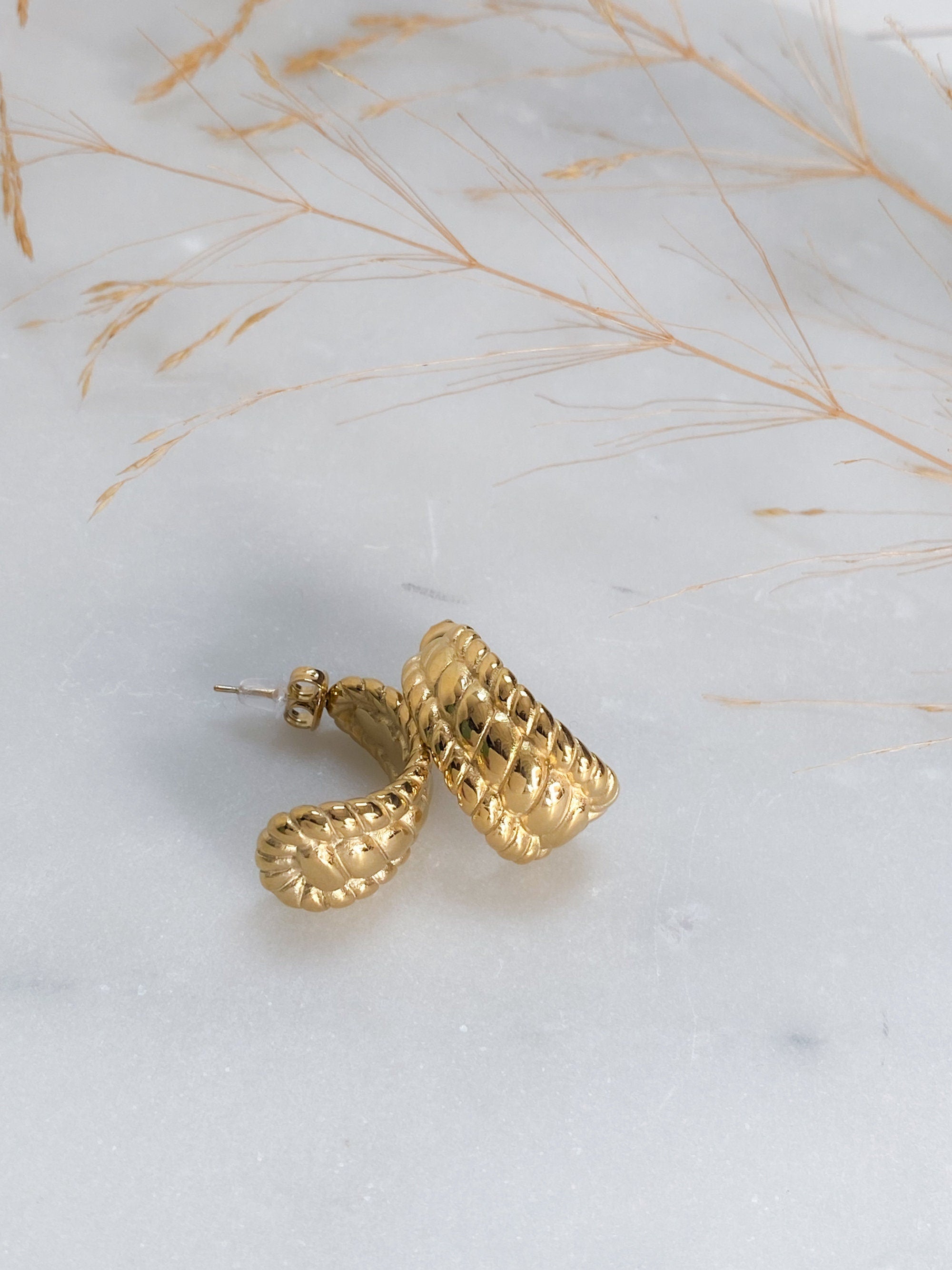 Vintage style half hoop earrings, Retro chunky thick hoops, Classic Y2k jewelry, Mum gift, Office jewelry, Anniversary celebration gift,ZIVA