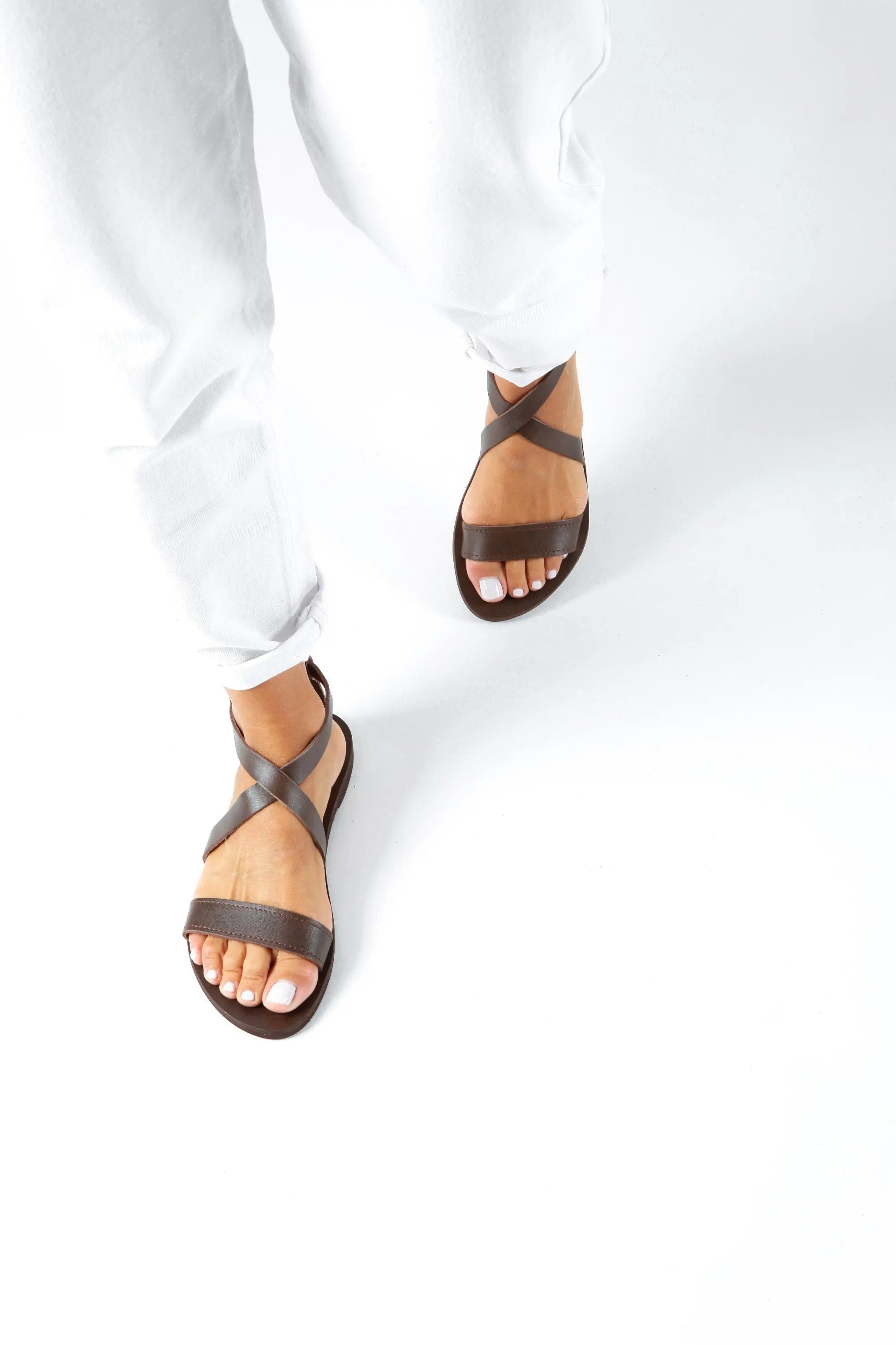 MYRTO Natural, Sandales Grecques plates, Griechische Sandalen, Greek Leather Sandals, Sandalias Griegas, Summer Flat Sandals