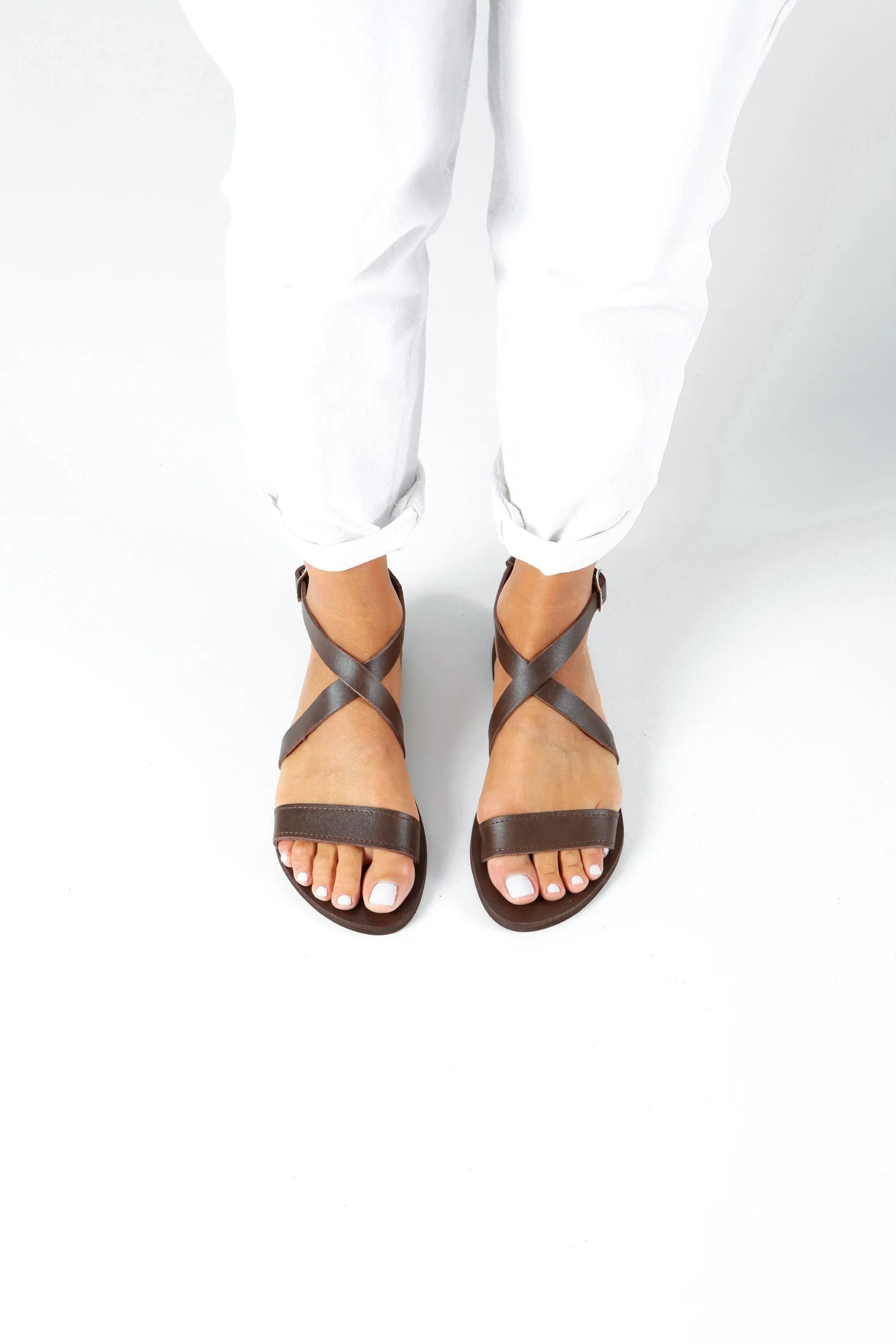 MYRTO Natural, Sandales Grecques plates, Griechische Sandalen, Greek Leather Sandals, Sandalias Griegas, Summer Flat Sandals