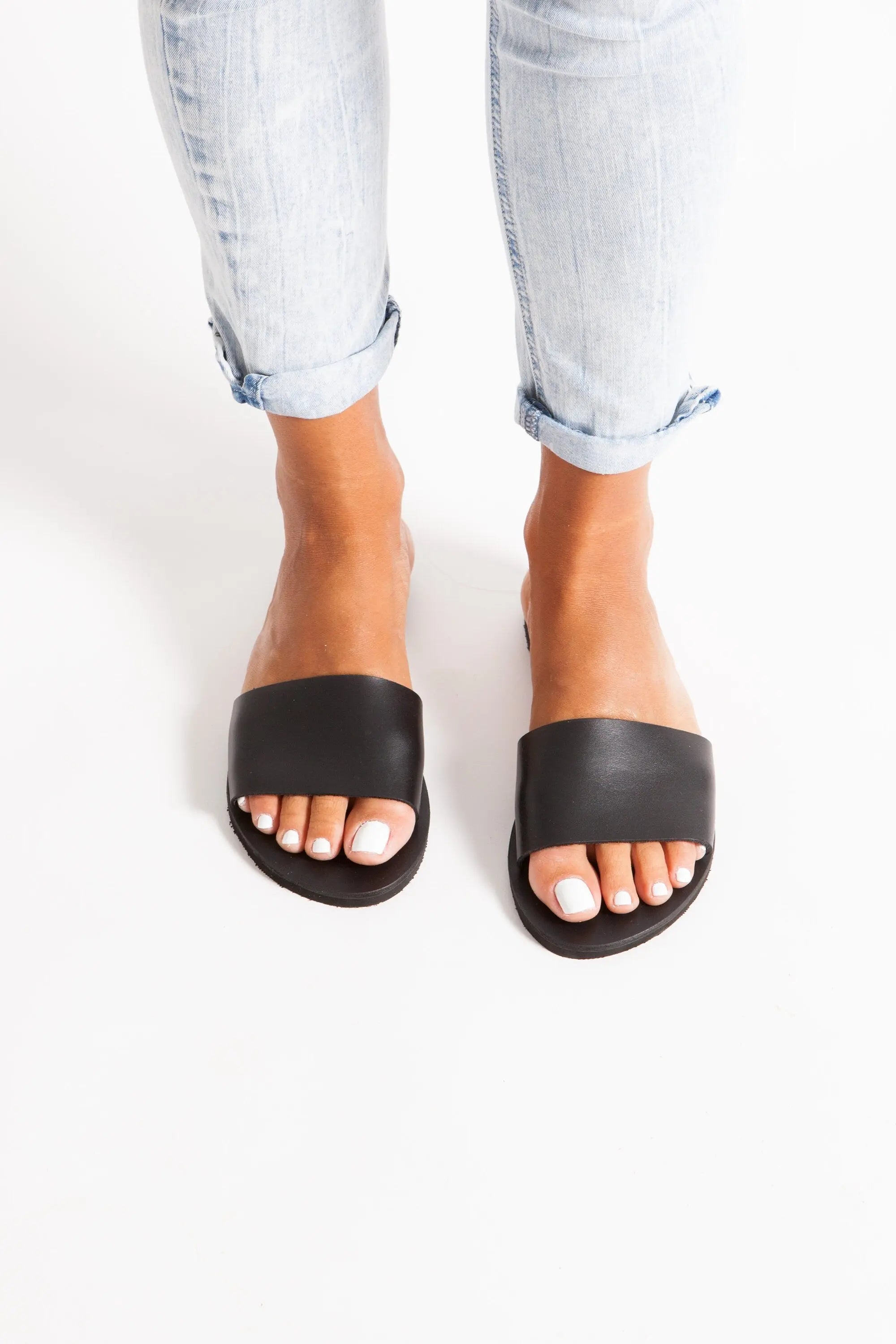 PAROS Black, Leather Sandals, Sandales Grecques, Griechische Sandalen, Sandalias Griegas, Strappy Sandals