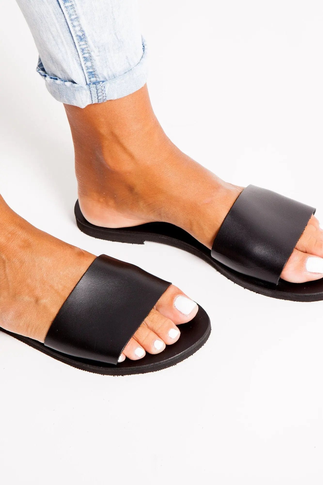 PAROS Black, Leather Sandals, Sandales Grecques, Griechische Sandalen, Sandalias Griegas, Strappy Sandals