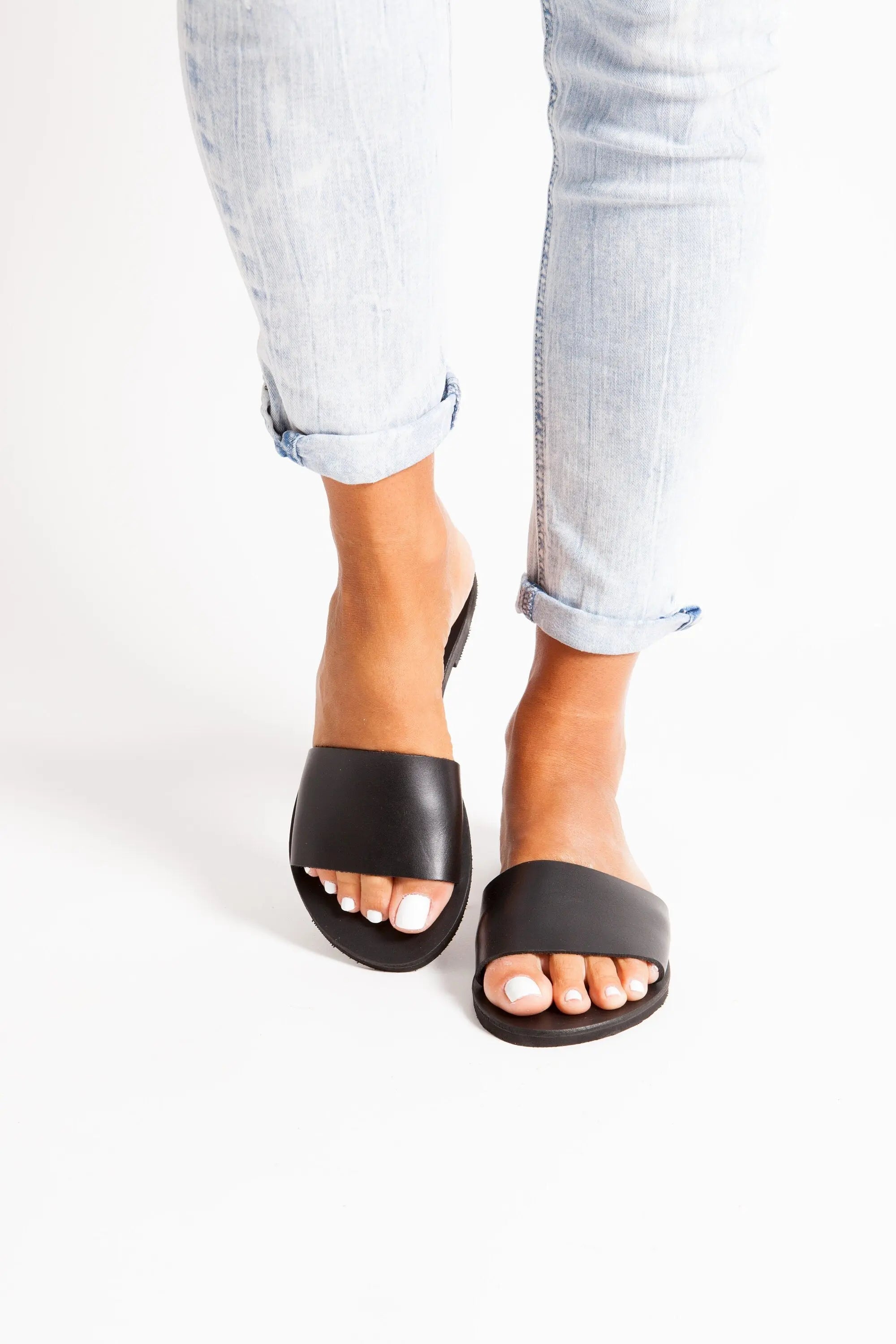 PAROS Black, Leather Sandals, Sandales Grecques, Griechische Sandalen, Sandalias Griegas, Strappy Sandals
