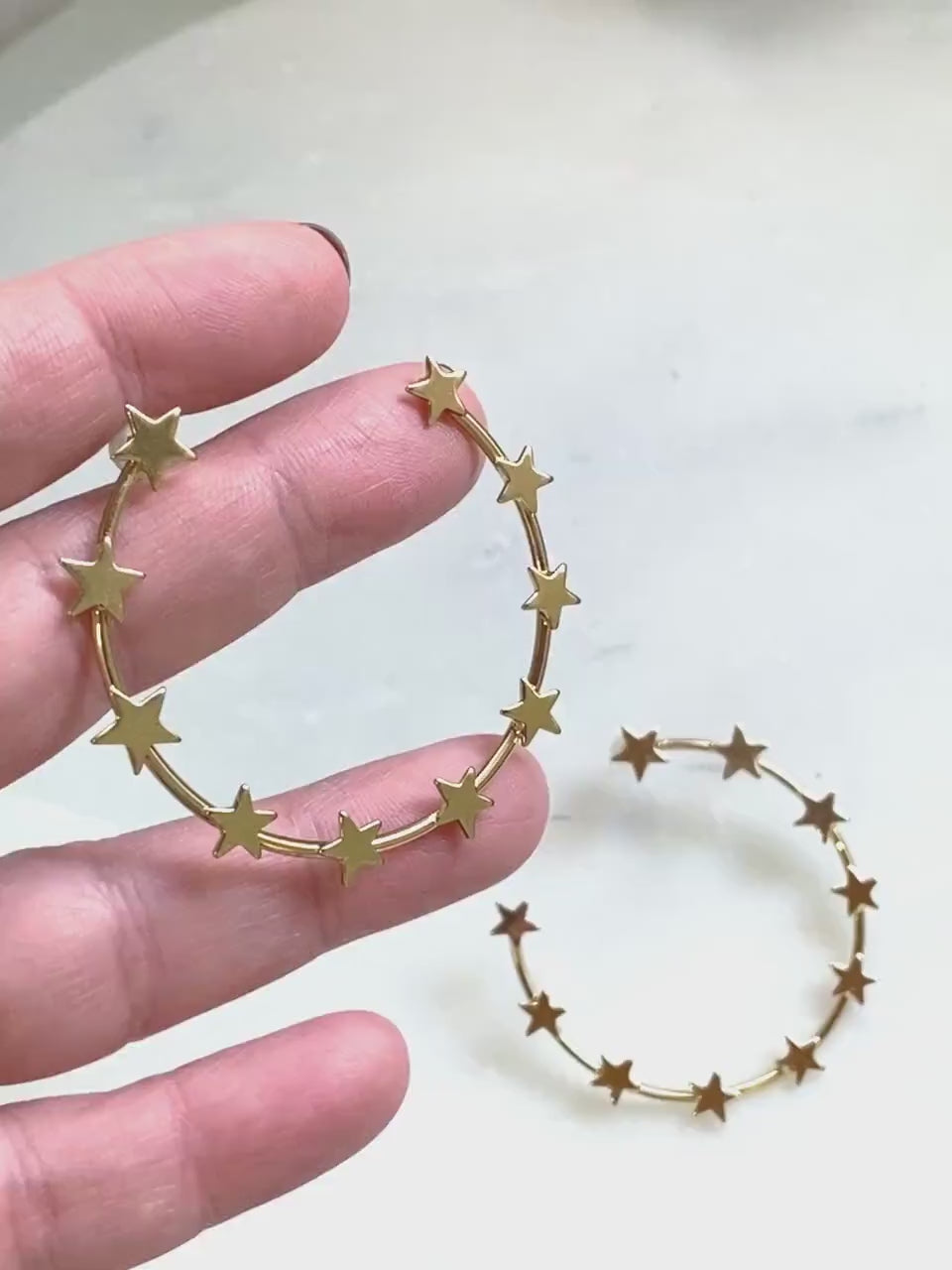 Gold Star Earring hoops