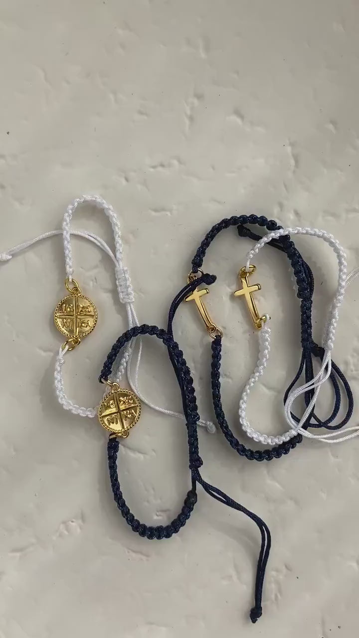 Macrame cross bracelet