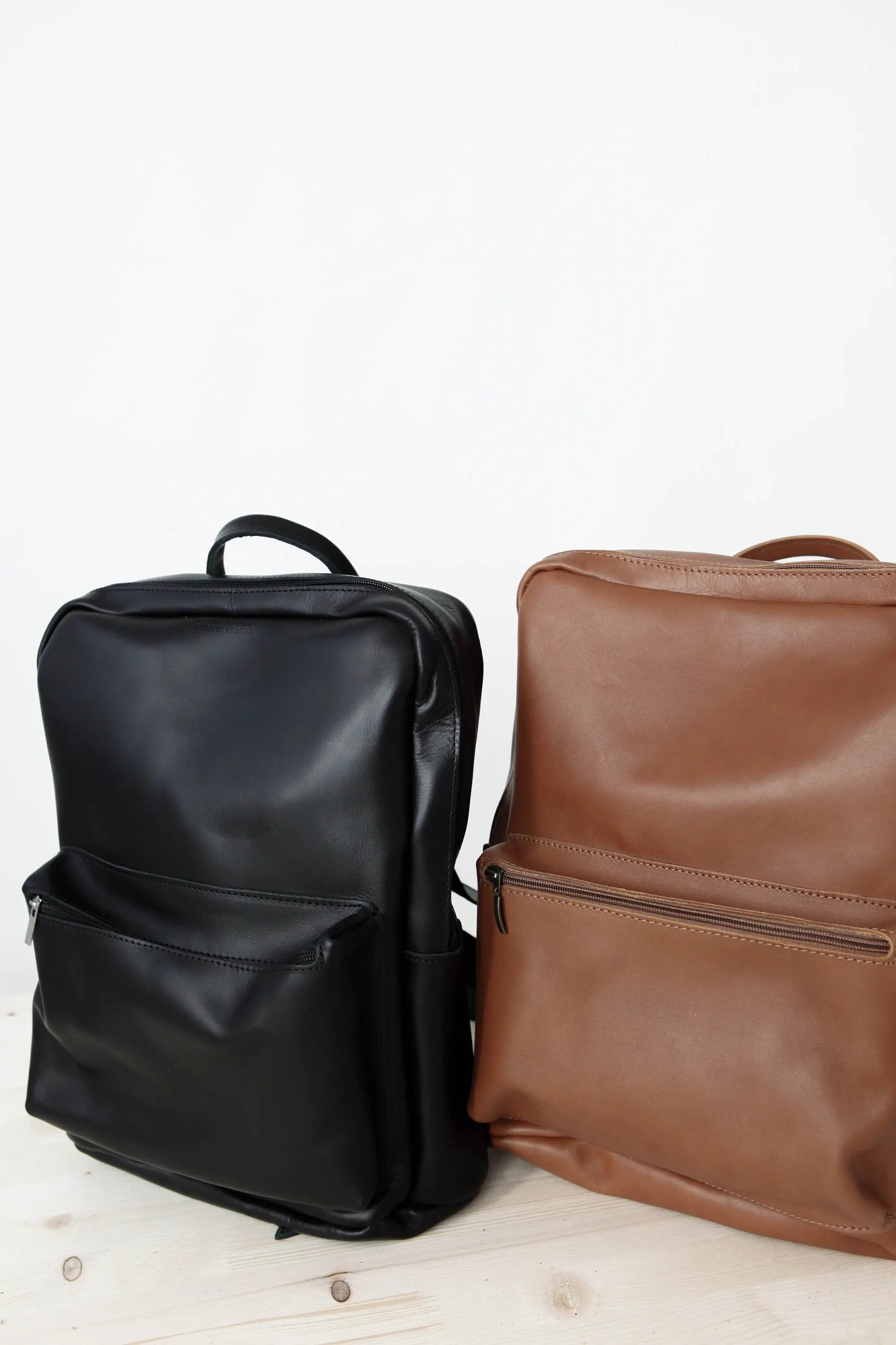 ACHILLE Brown, Brown Leather Backpack, Men's Premium Leather Laptop Backpack, Work and Travel Backpack, Genuine Leather School Rucksack