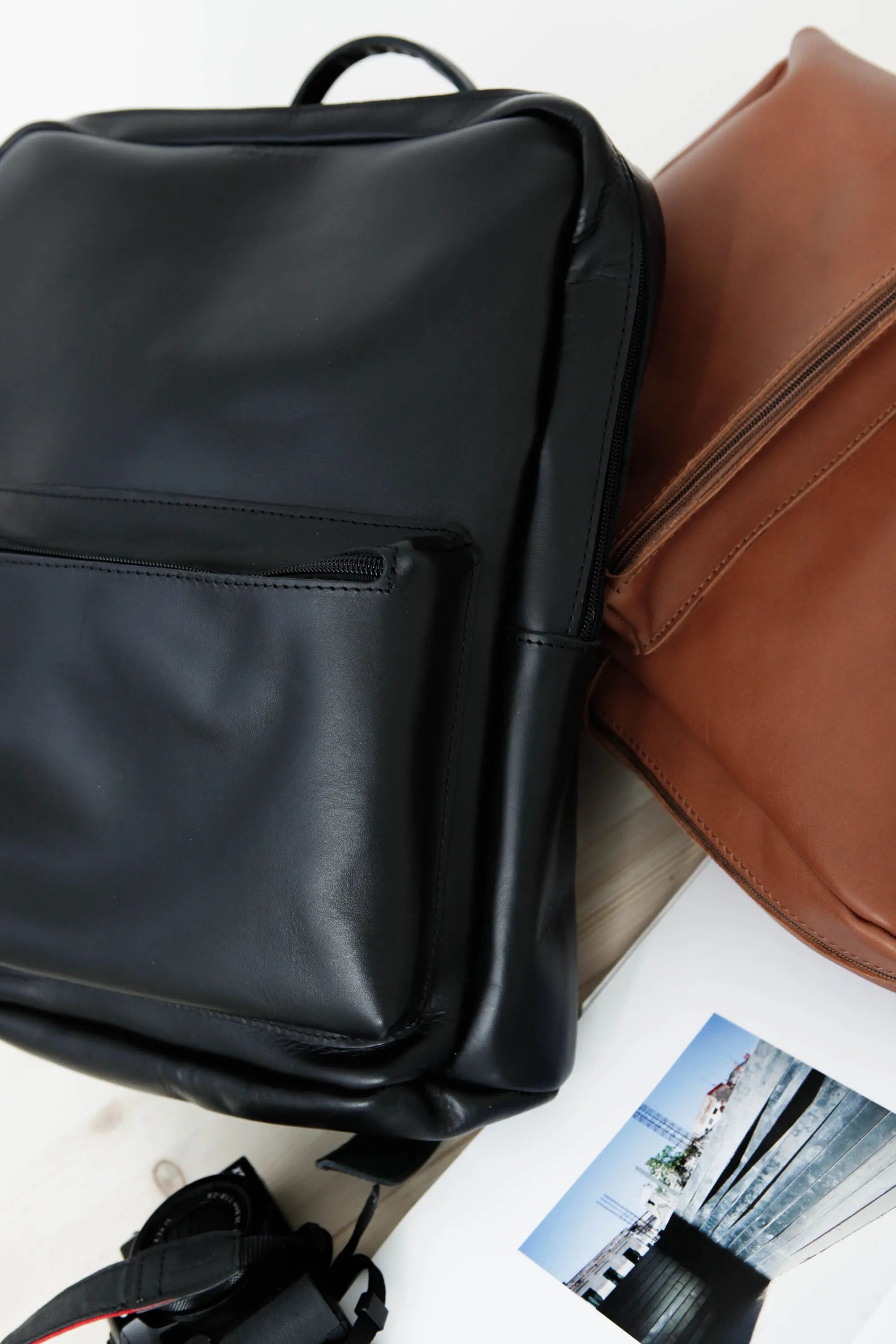 ACHILLE Brown, Brown Leather Backpack, Men's Premium Leather Laptop Backpack, Work and Travel Backpack, Genuine Leather School Rucksack