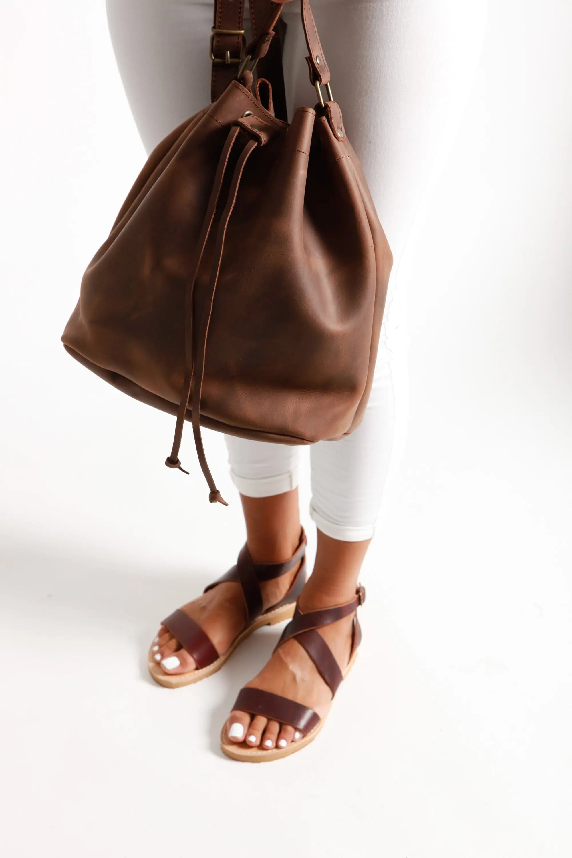 ORPHEO Gold, Crossbody handbag, Boho Leather Bucket Bag, Handtasche leder, Leather Pouch Bag, Mothers day gift Handbag