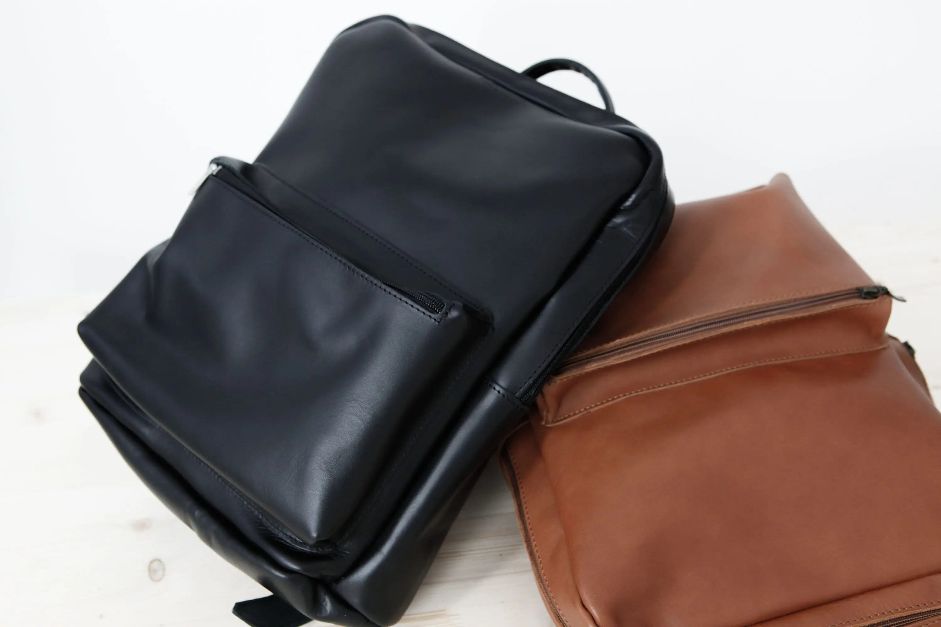 ACHILLE Brown, Brown Leather Backpack, Men's Premium Leather Laptop Backpack, Work and Travel Backpack, Genuine Leather School Rucksack