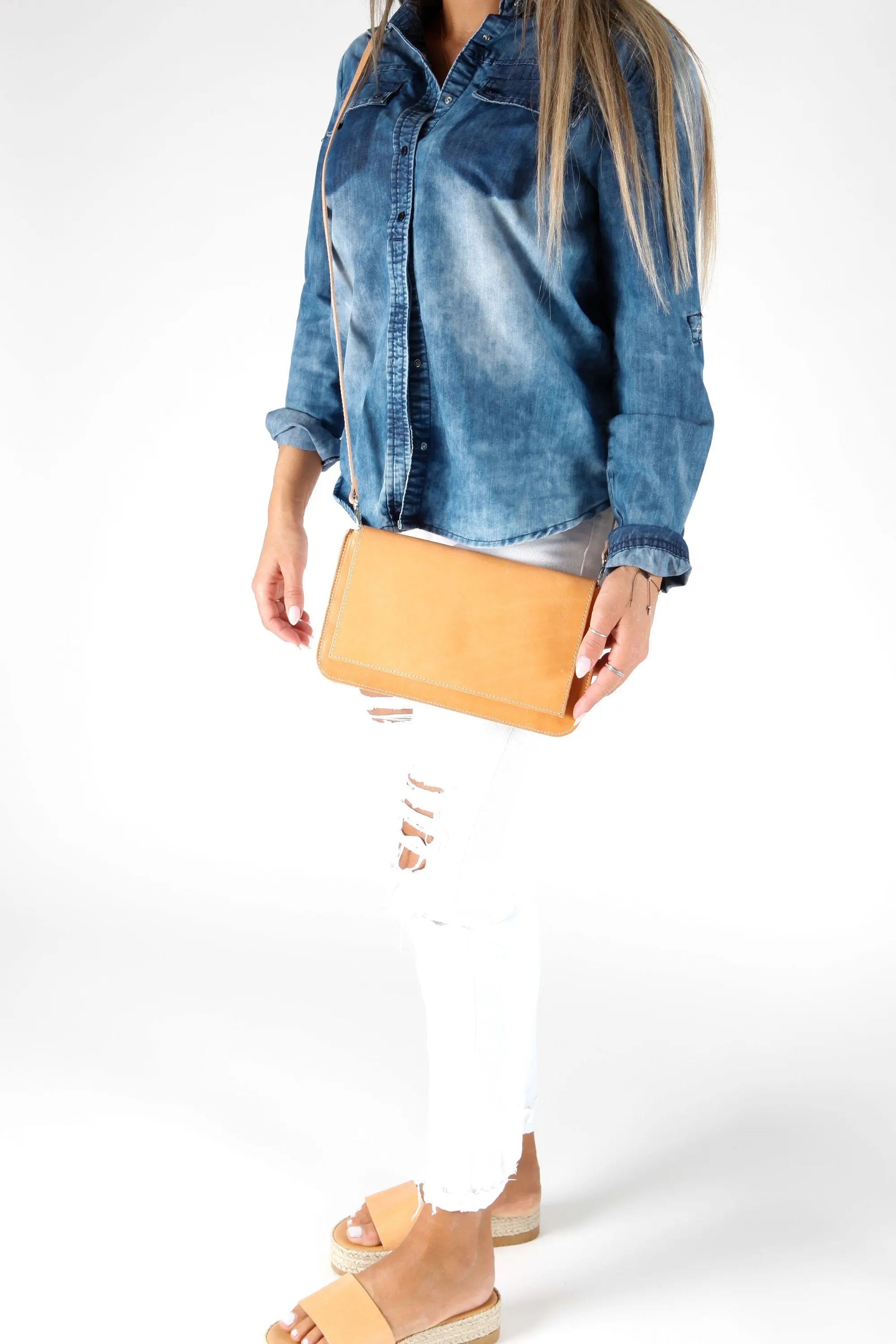 ARION Natural, Leather Clutch Bag, Bridesmaids Gift, Crossbody Envelope Cluch Handbag, Hippie Festival Bag