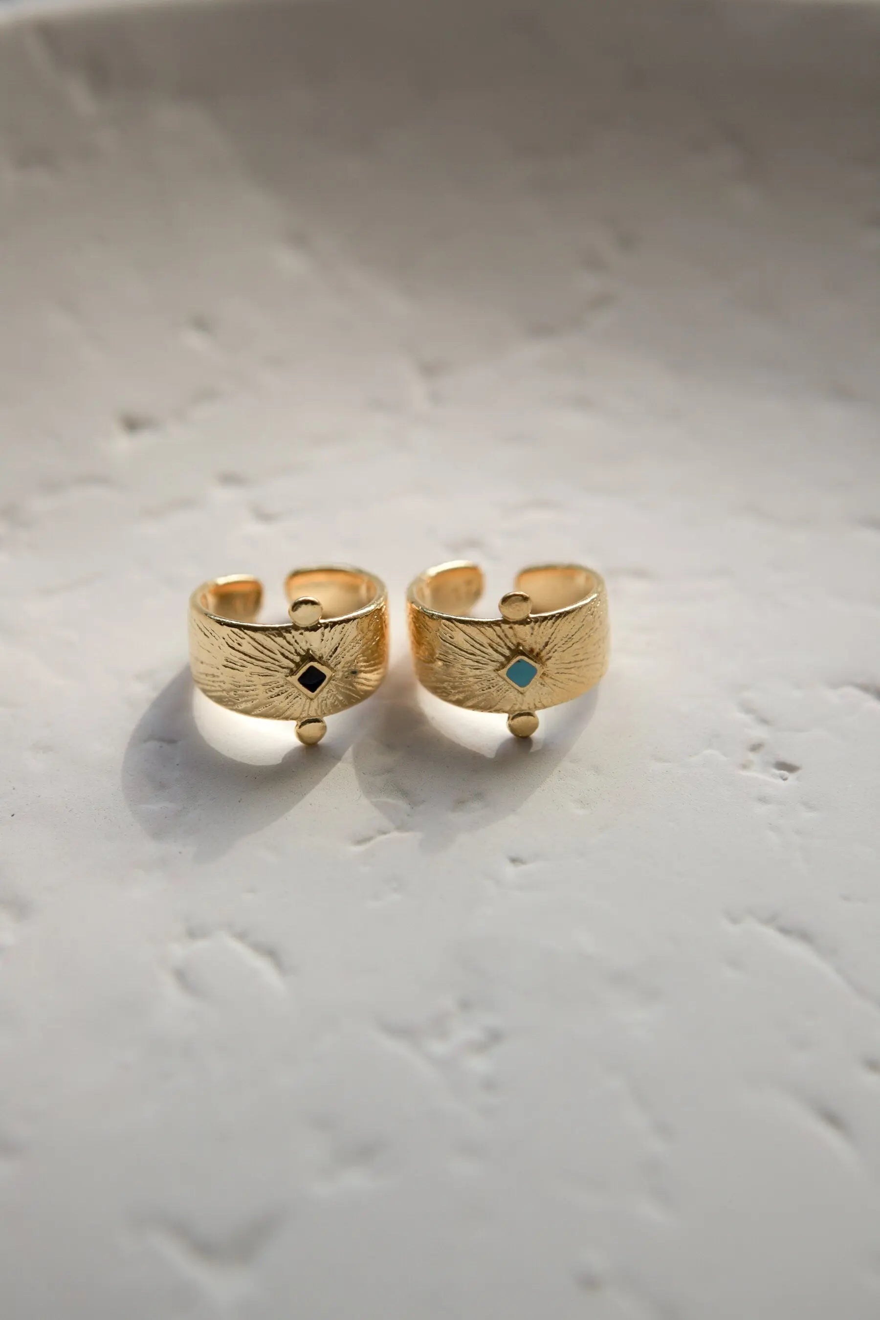 Ethnic Ancient Greek RING, Tribal ring with turquoise or black stone, Gold adjustable ring, Gold plated ring for women, Tribal jewelry