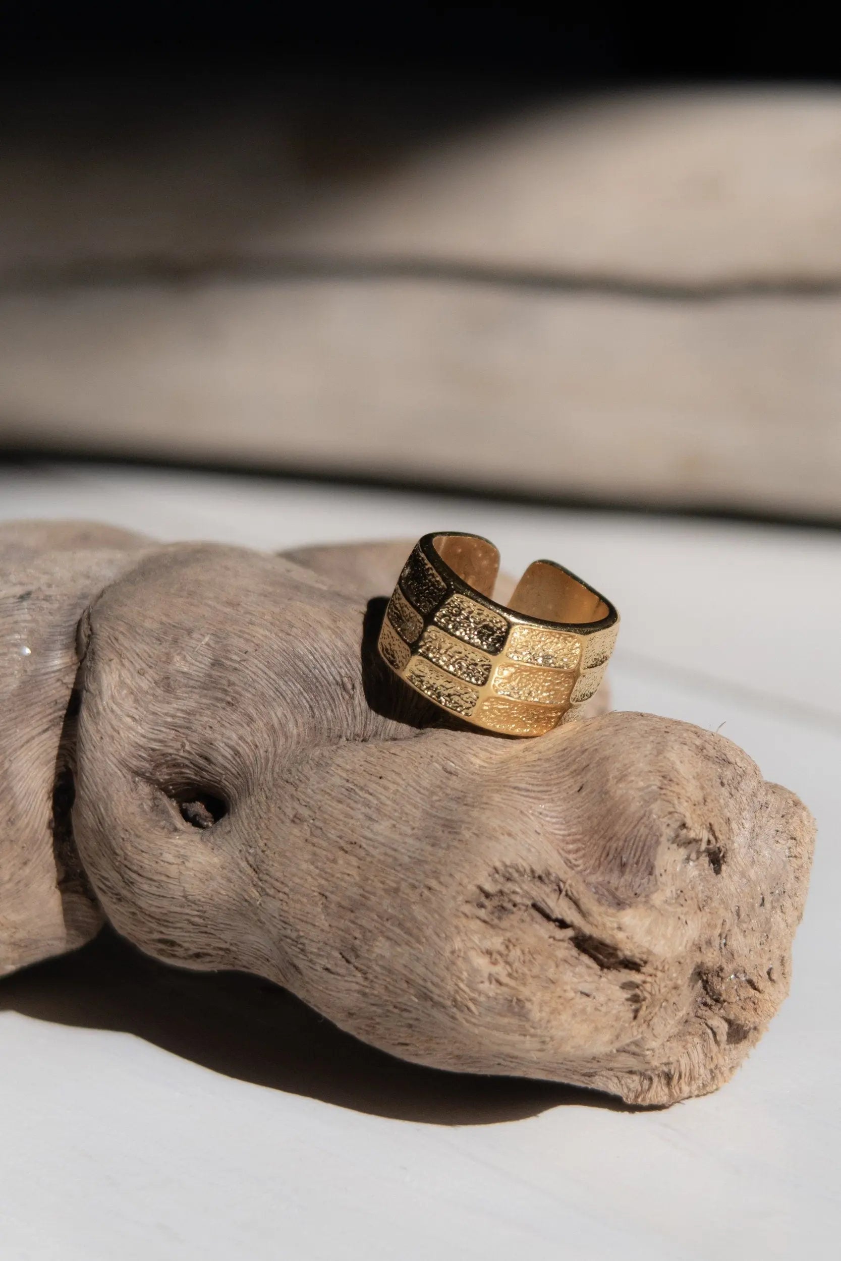 Greek wide ring, Ethnic Ancient RING, Statement Grecian ring , Gold adjustable ring, 24K Gold plated ring for women, Tribal Greek jewelry