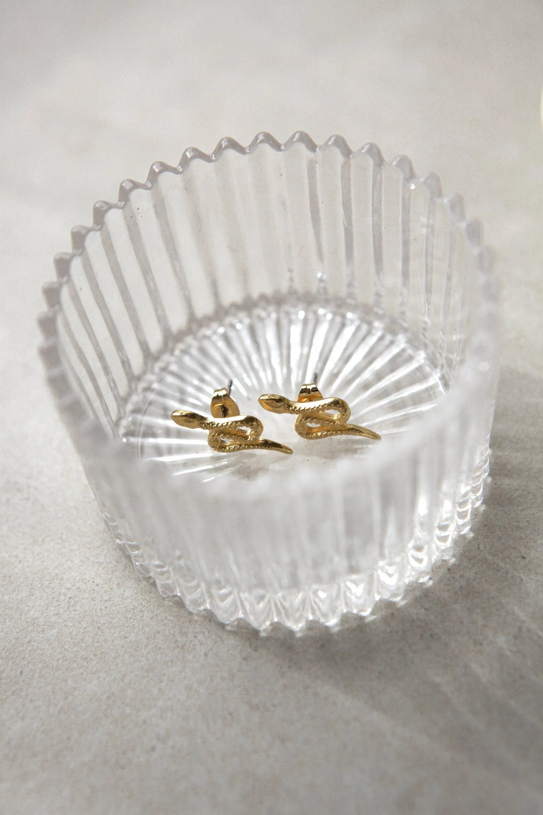 Snake gold earrings