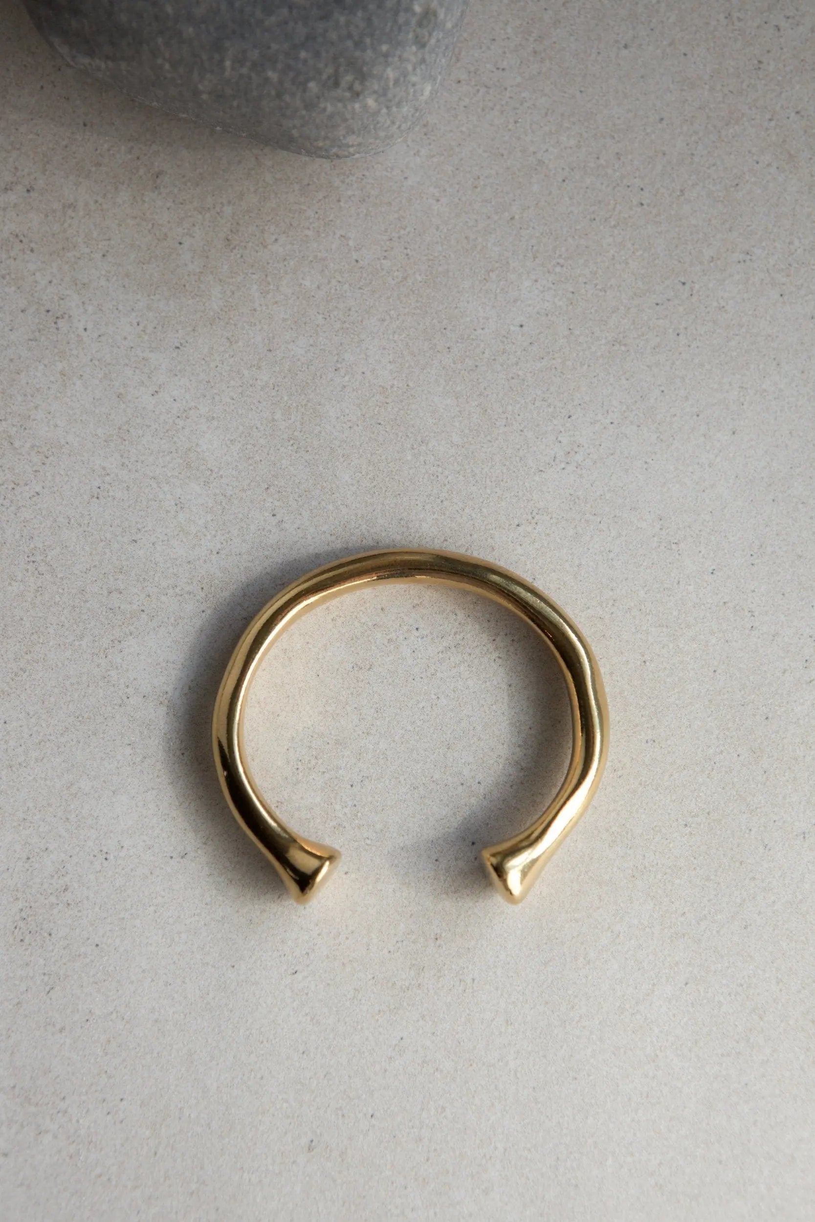 Thick heavy bangle bracelet, Minimalist gold plated bracelet, Unisex ethnic African bangle, Tribal boho jewelry