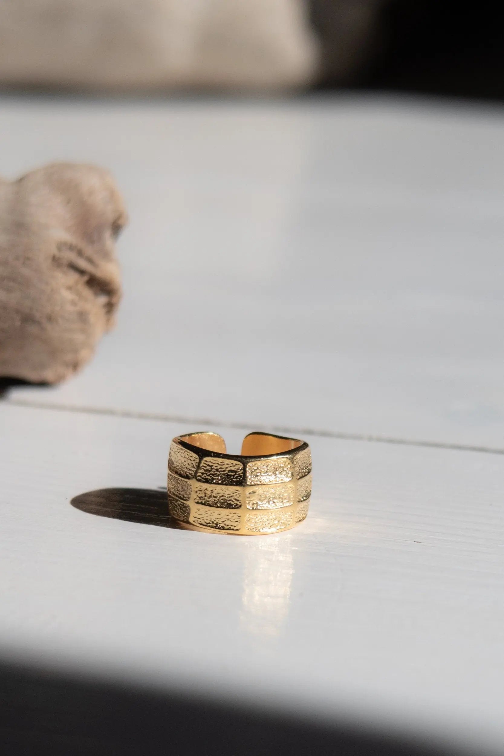 Greek wide ring, Ethnic Ancient RING, Statement Grecian ring , Gold adjustable ring, 24K Gold plated ring for women, Tribal Greek jewelry
