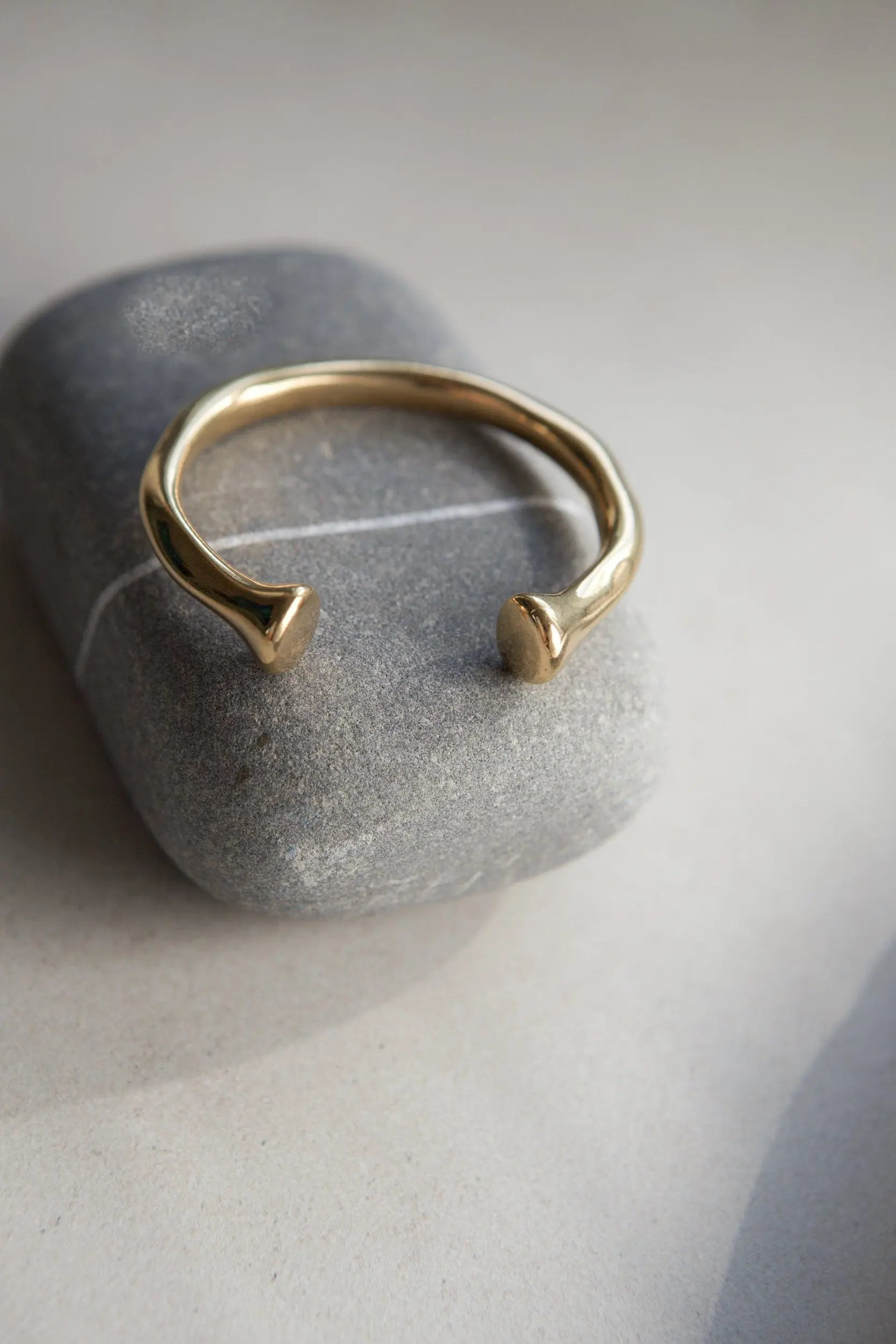 Thick heavy bangle bracelet, Minimalist gold plated bracelet, Unisex ethnic African bangle, Tribal boho jewelry