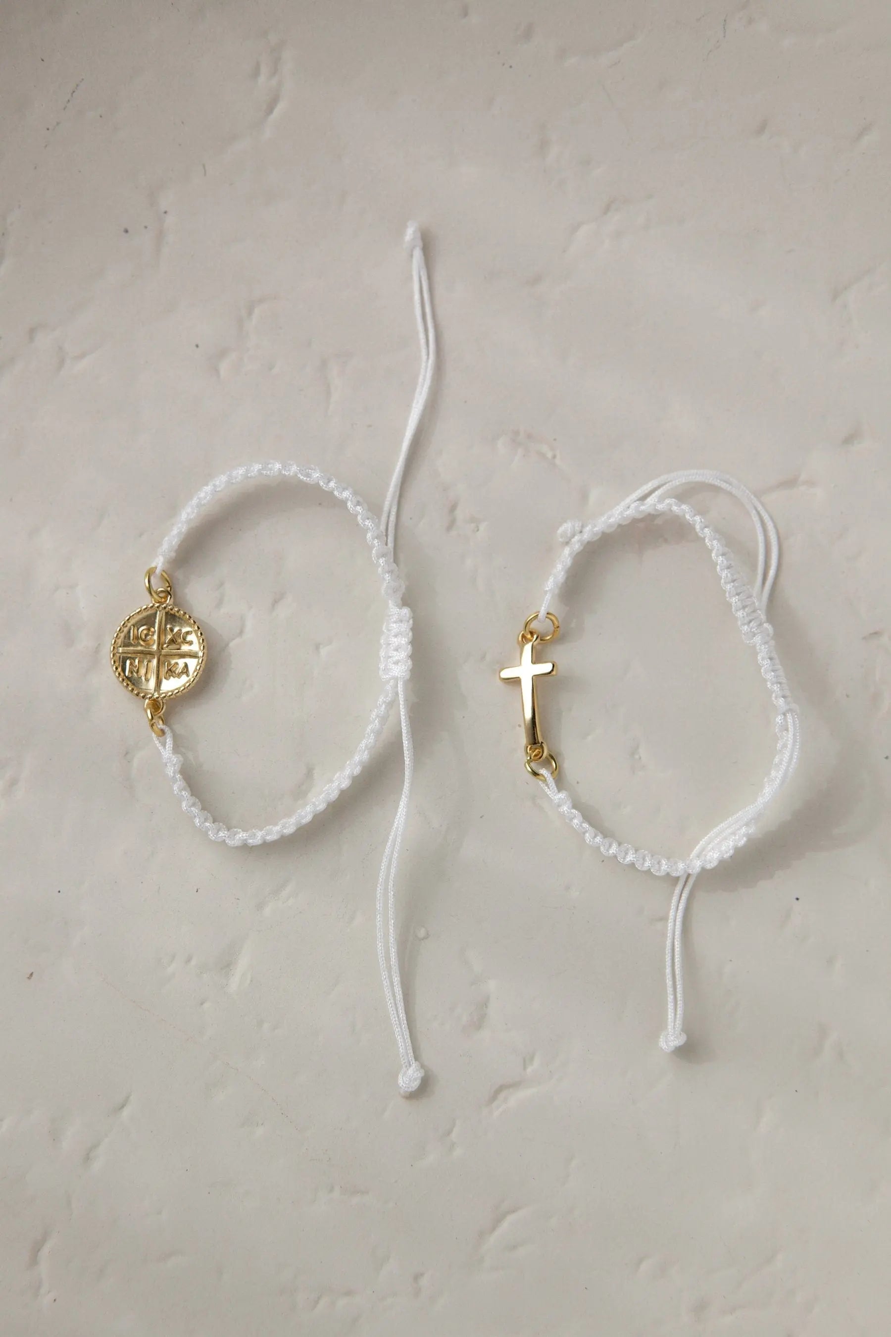 Macrame cross bracelet, Braided Religious Bracelet, First Communion gift, Byzantine motif