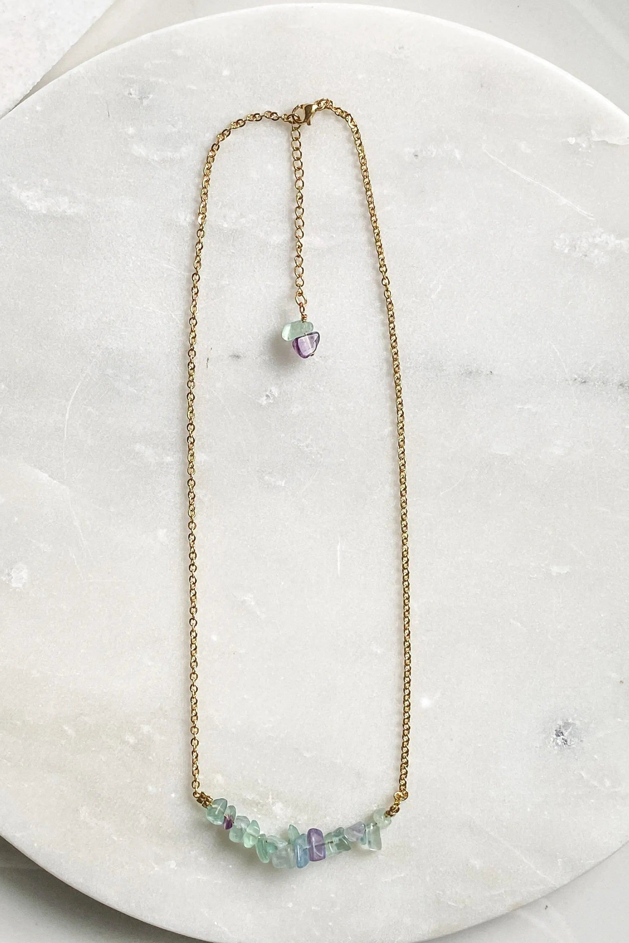 Dainty Crystal Necklace, Jade gemstone necklace, Amethyst gem necklace, Fluorite necklace, Bijoux Ethniques