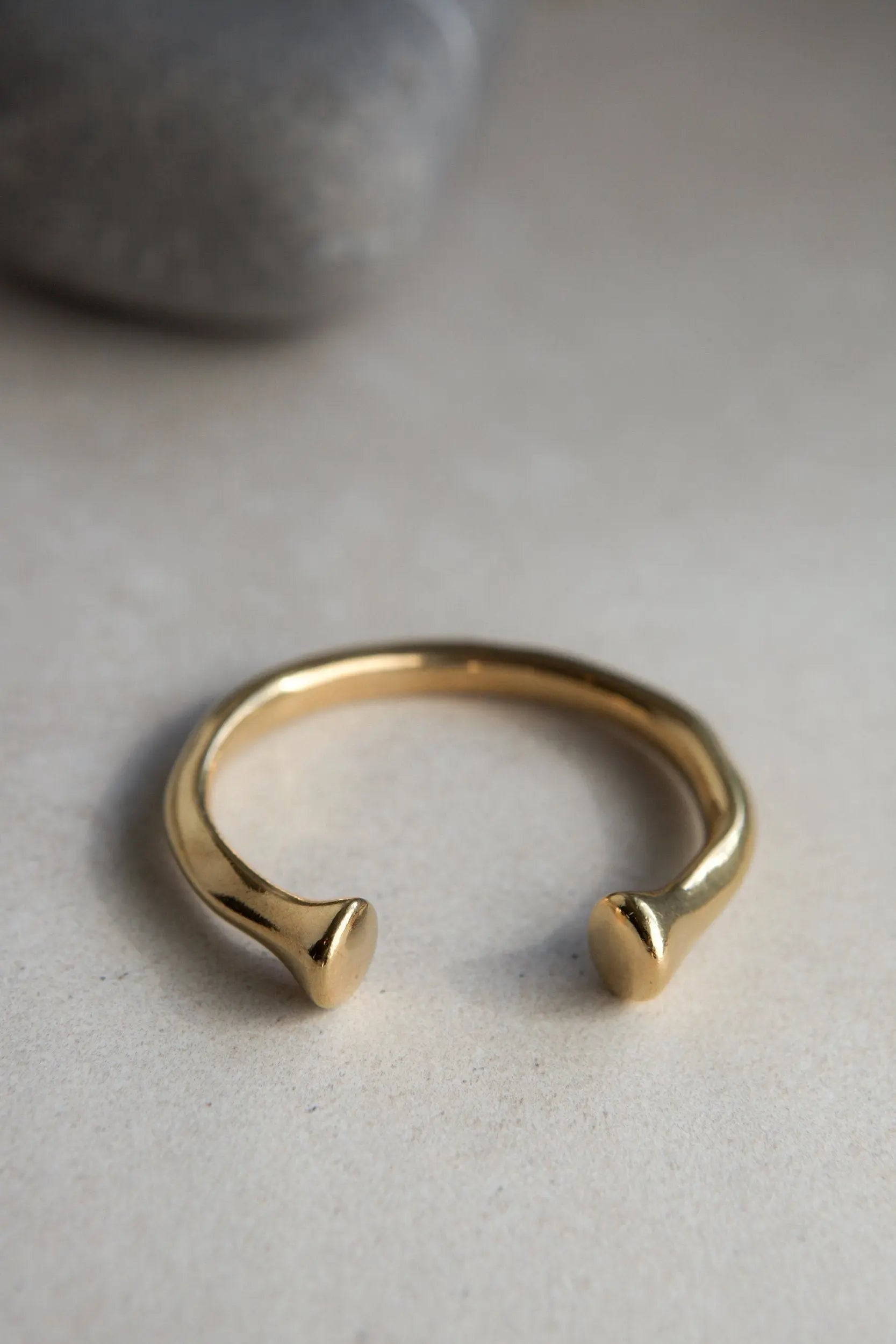 Thick heavy bangle bracelet, Minimalist gold plated bracelet, Unisex ethnic African bangle, Tribal boho jewelry