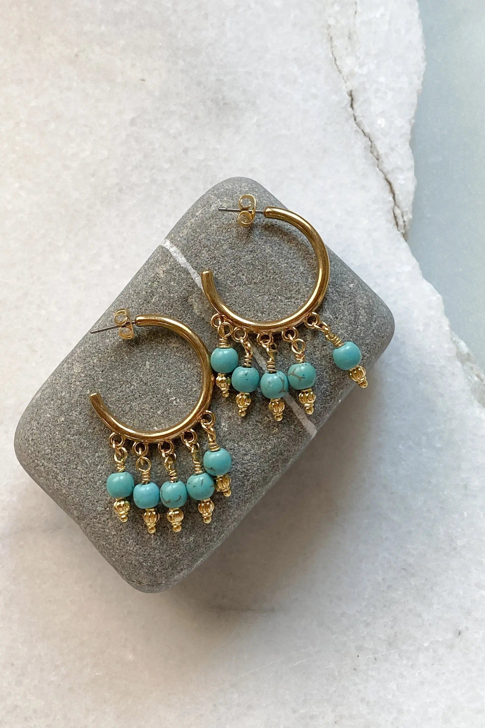 Boucles d'oreilles creoles ethniques, Boho chic ethnic earrings, Unique Gold hoop earrings, Statement Dangle Earrings, Large hoops ALEX