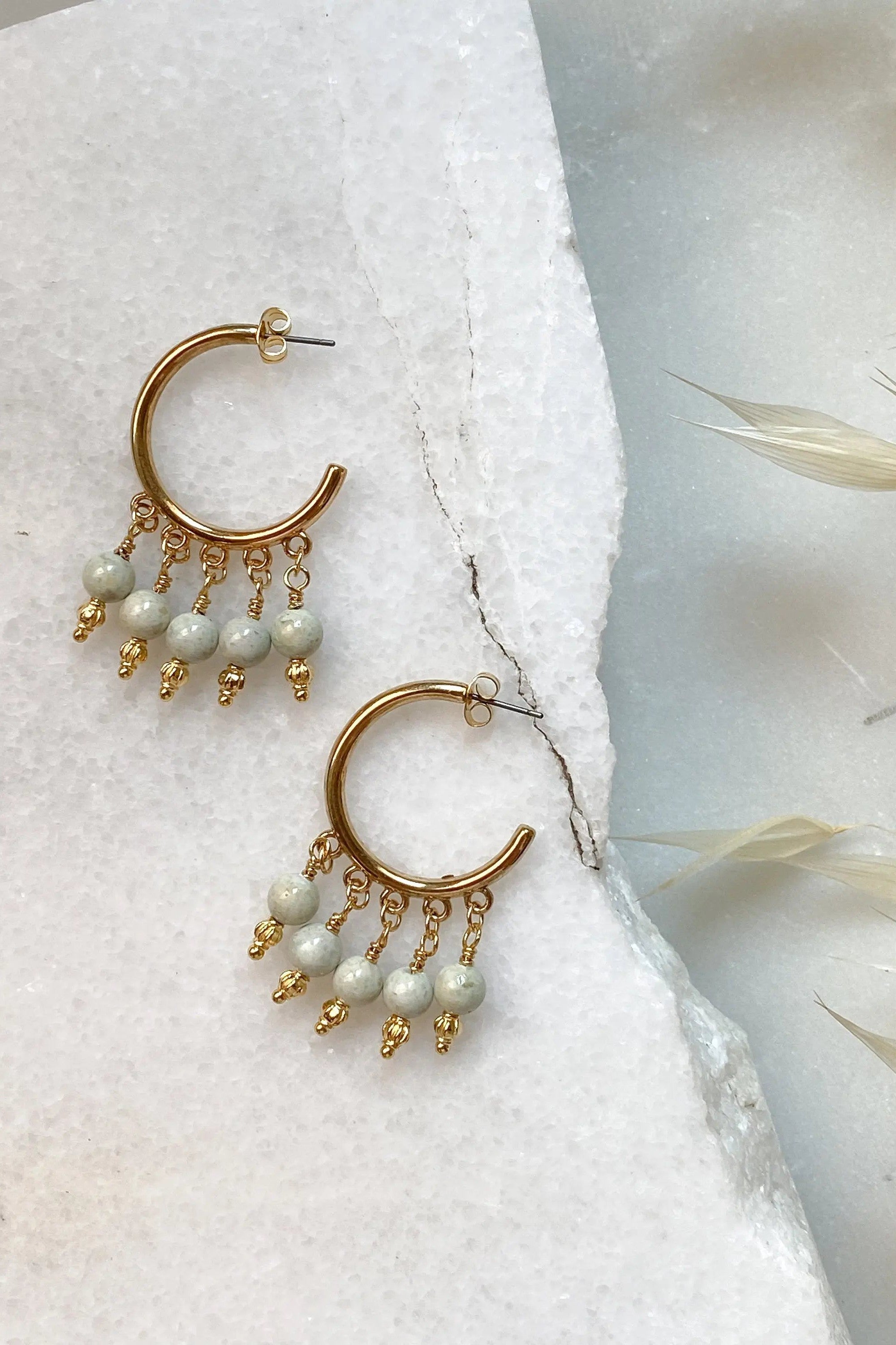 Boucles d'oreilles creoles ethniques, Boho chic ethnic earrings, Unique Gold hoop earrings, Statement Dangle Earrings, Large hoops ALEX