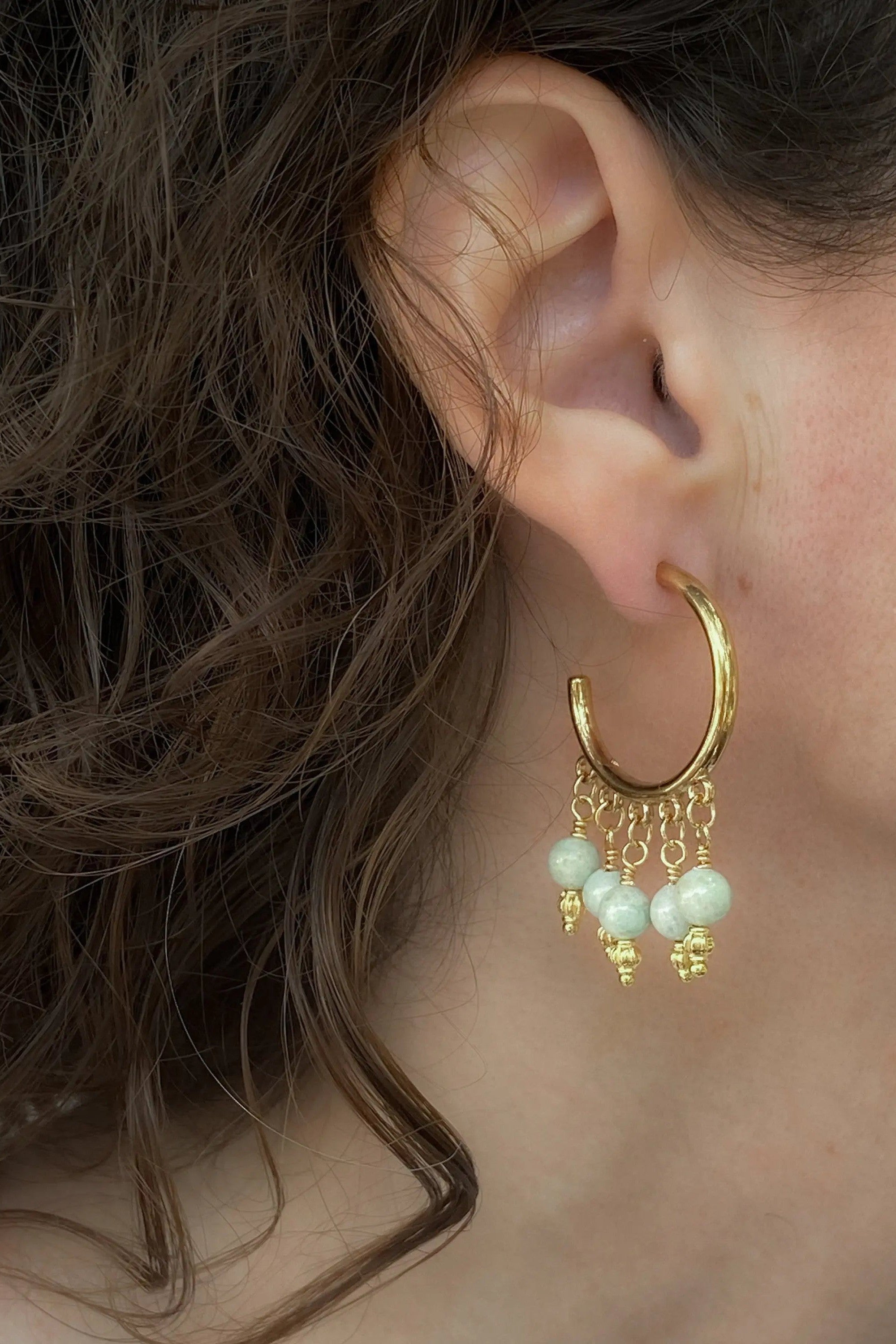 Boucles d'oreilles creoles ethniques, Boho chic ethnic earrings, Unique Gold hoop earrings, Statement Dangle Earrings, Large hoops ALEX
