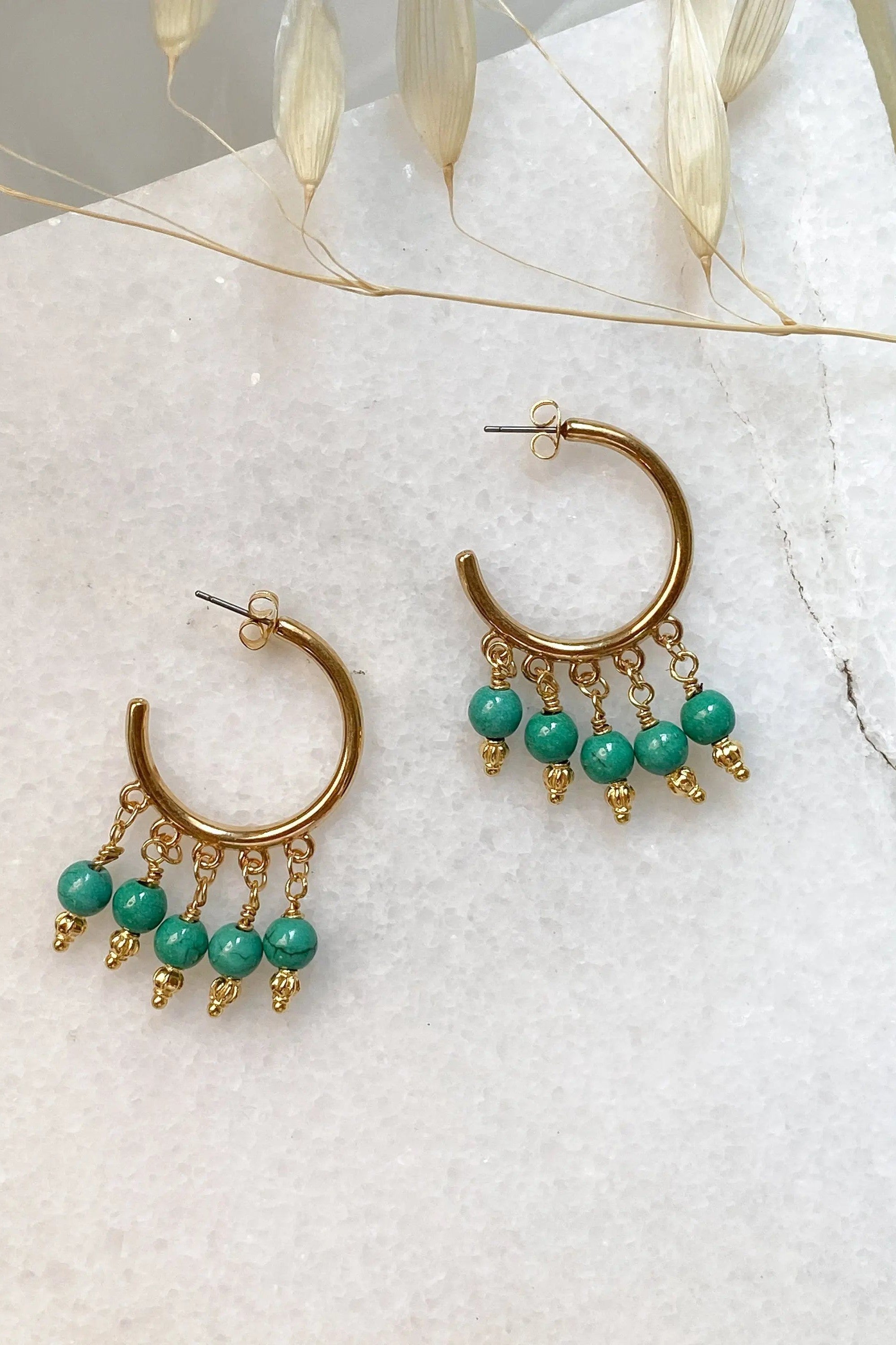 Boucles d'oreilles creoles ethniques, Boho chic ethnic earrings, Unique Gold hoop earrings, Statement Dangle Earrings, Large hoops ALEX