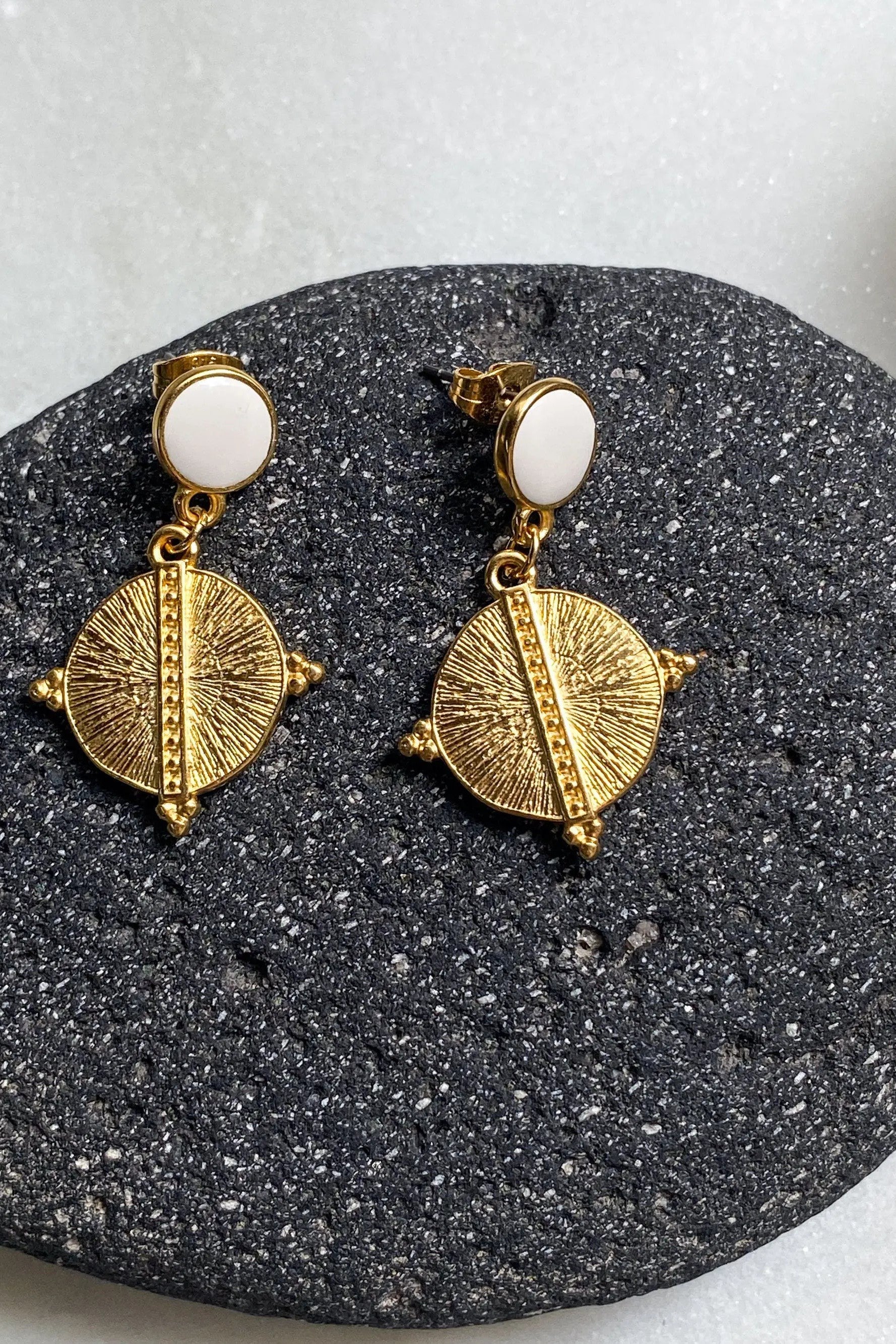 White Gold Boho earrings Gift for Mum Ancient Earrings Dangle Tribal Earring, Bijoux éthniques Boucles d'oreilles turquoise HERA