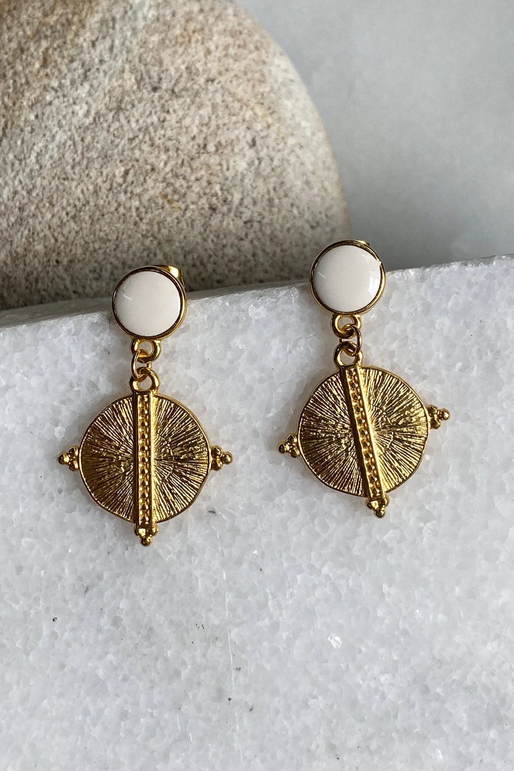 White Gold Boho earrings Gift for Mum Ancient Earrings Dangle Tribal Earring, Bijoux éthniques Boucles d'oreilles turquoise HERA