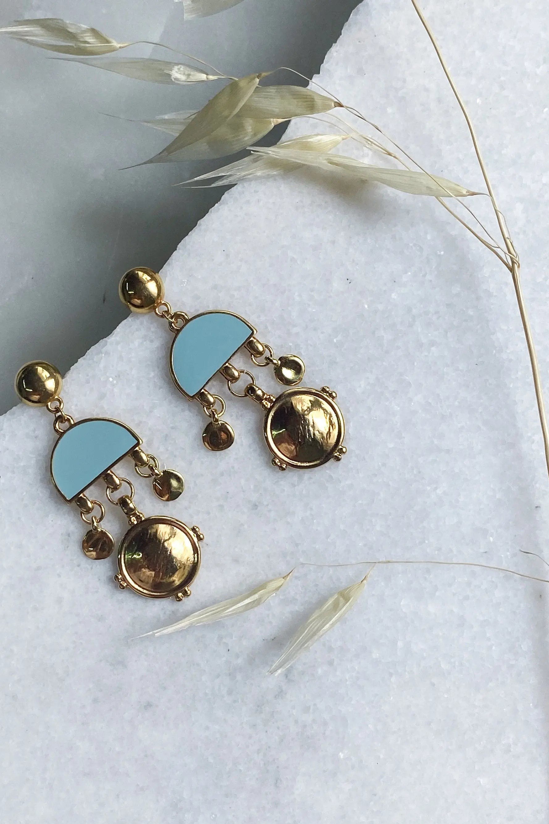 ASTRADENI Dangle Tribal Earrings, Bijoux éthniques, Boucles d'oreilles, Boho turquoise earrings, Best friend gift, Ancient Earrings