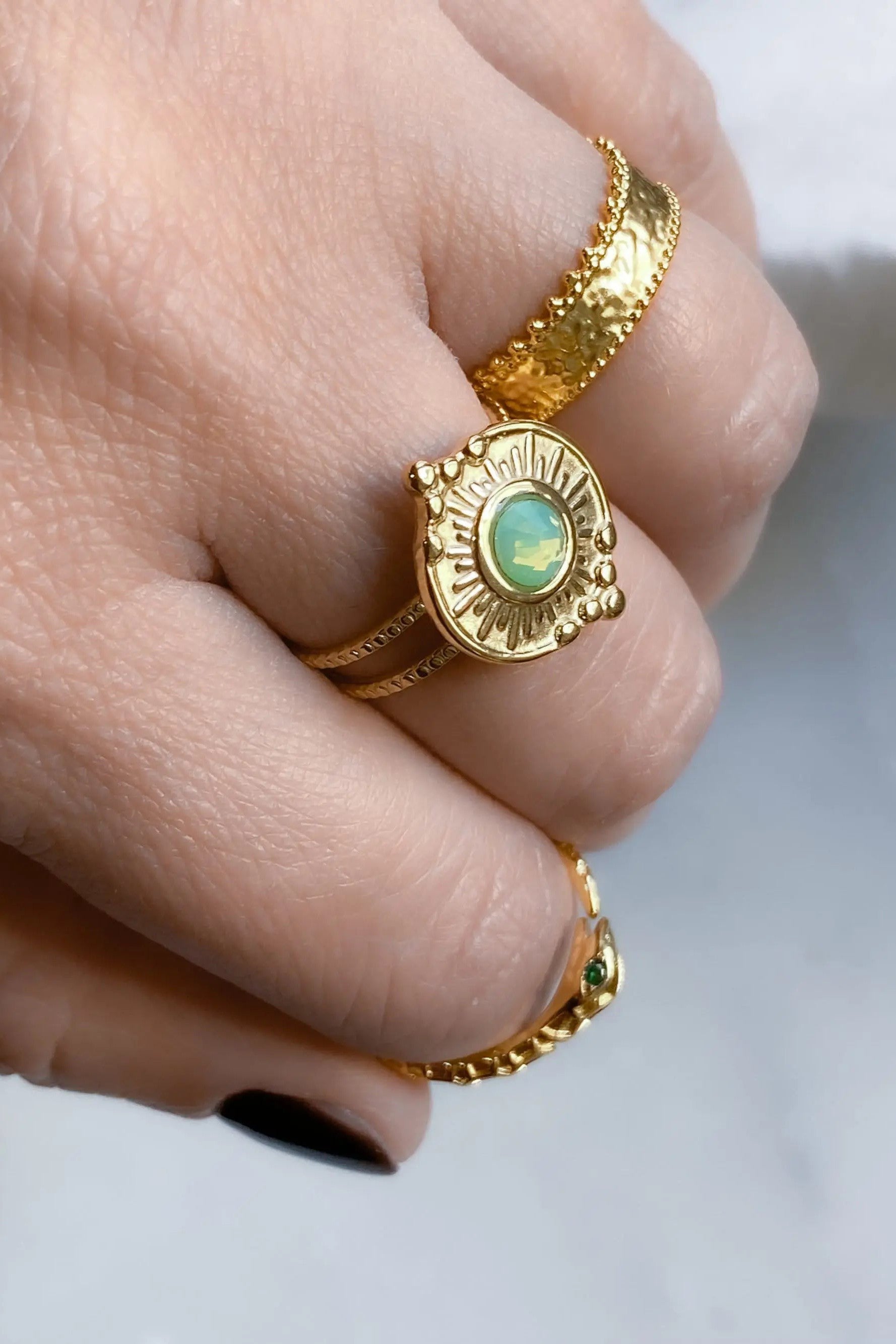 Gold dainty ring with lace edges, Flat band ring, Boho Stackable adjust ring, Ancient style ring, Delicate RING, Gift for her