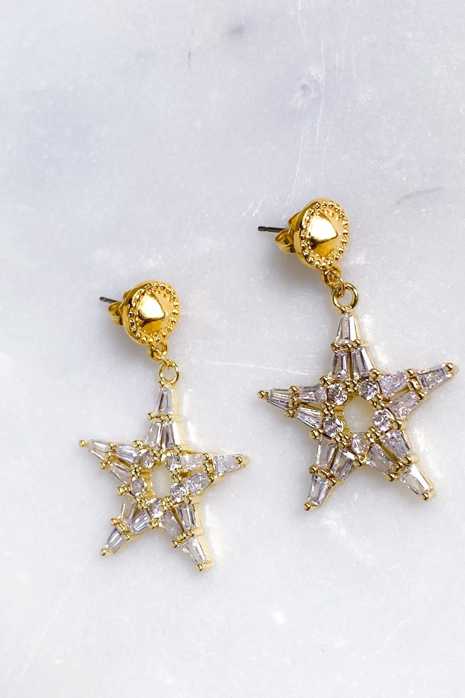 Big Star Earrings, Celestial Jewelry, Statement large earrings, Luxury star crystal earrings, Cubic Zircon earrings, Gift for her