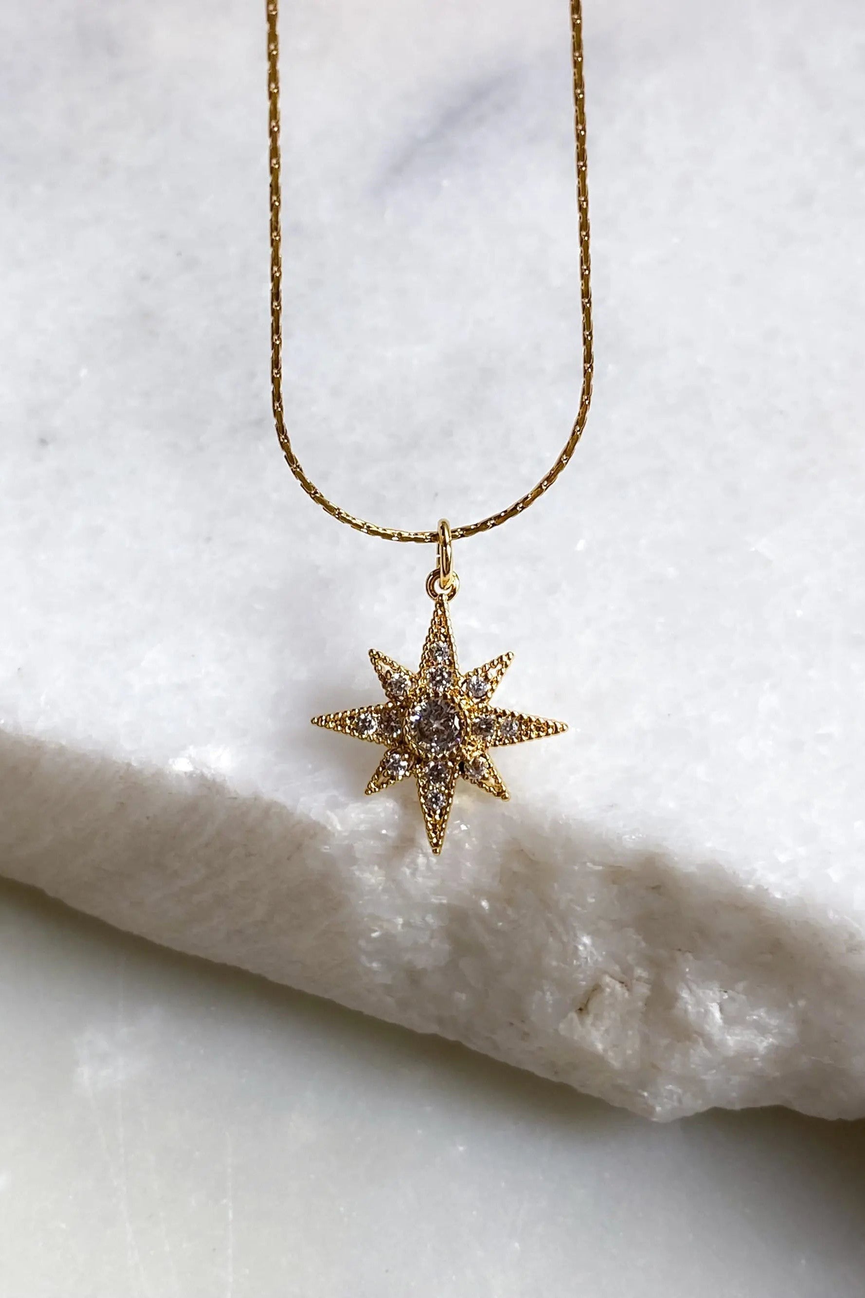 Gold north star necklace, Dainty star necklace, Zircon star Necklace, Thin chain star Necklace, Star charm pendant, Minimalist star Necklace