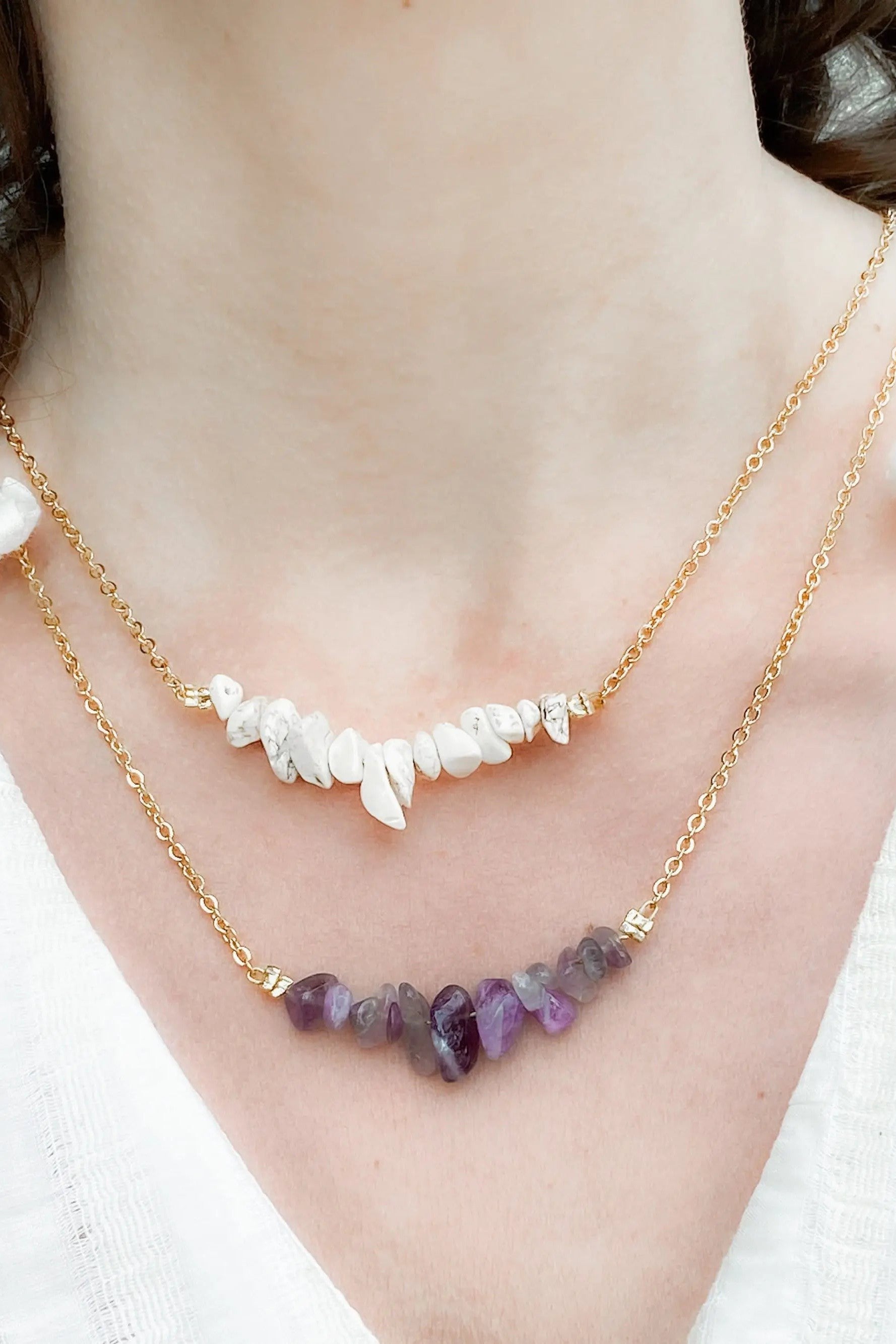 AFRODITA Jade Amethyst Fluorite necklace, Bar elegant necklace, womens jewelry, raw stone necklace, Birthstone gift, Collier Pierres