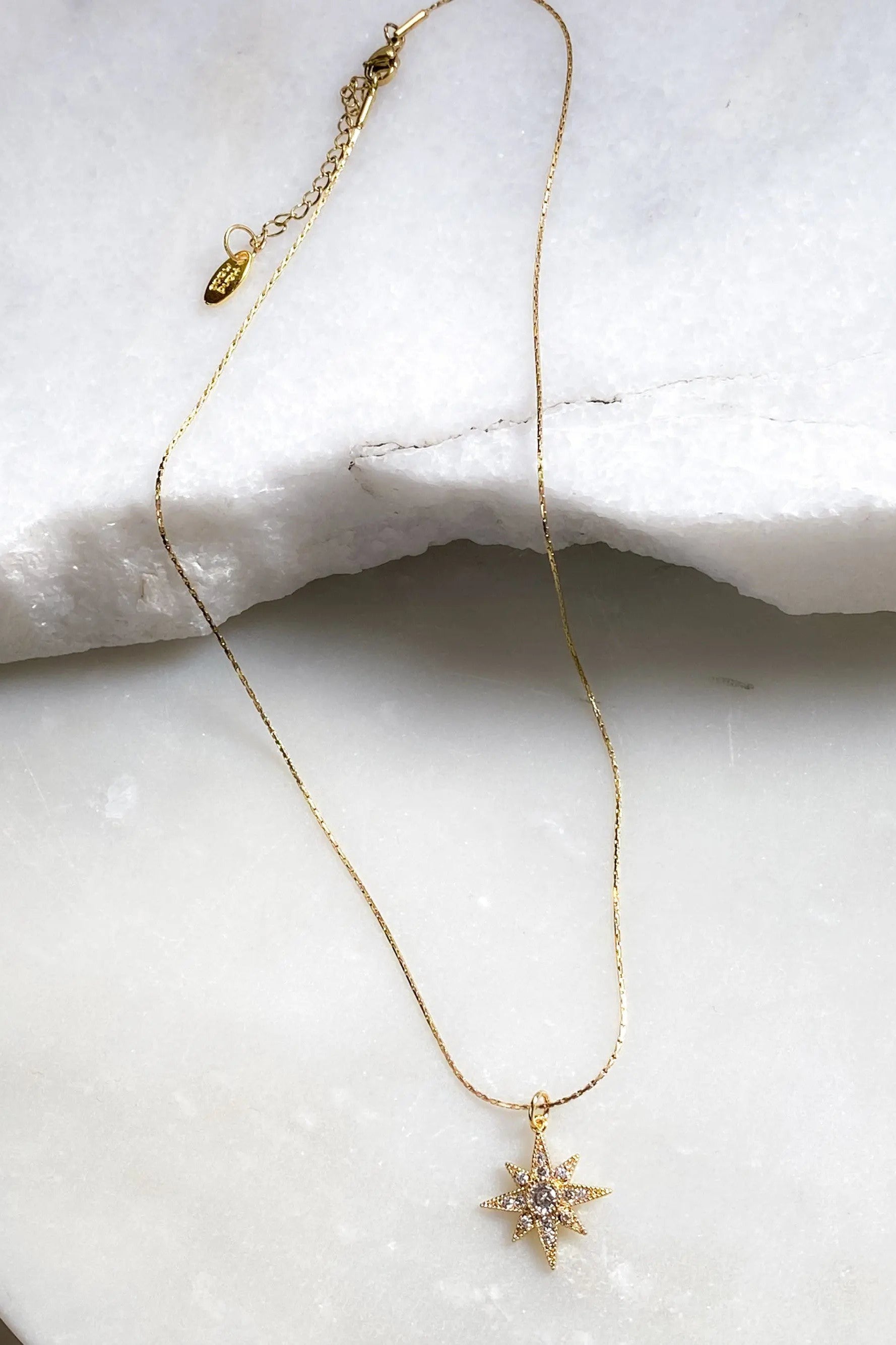 Gold north star necklace, Dainty star necklace, Zircon star Necklace, Thin chain star Necklace, Star charm pendant, Minimalist star Necklace