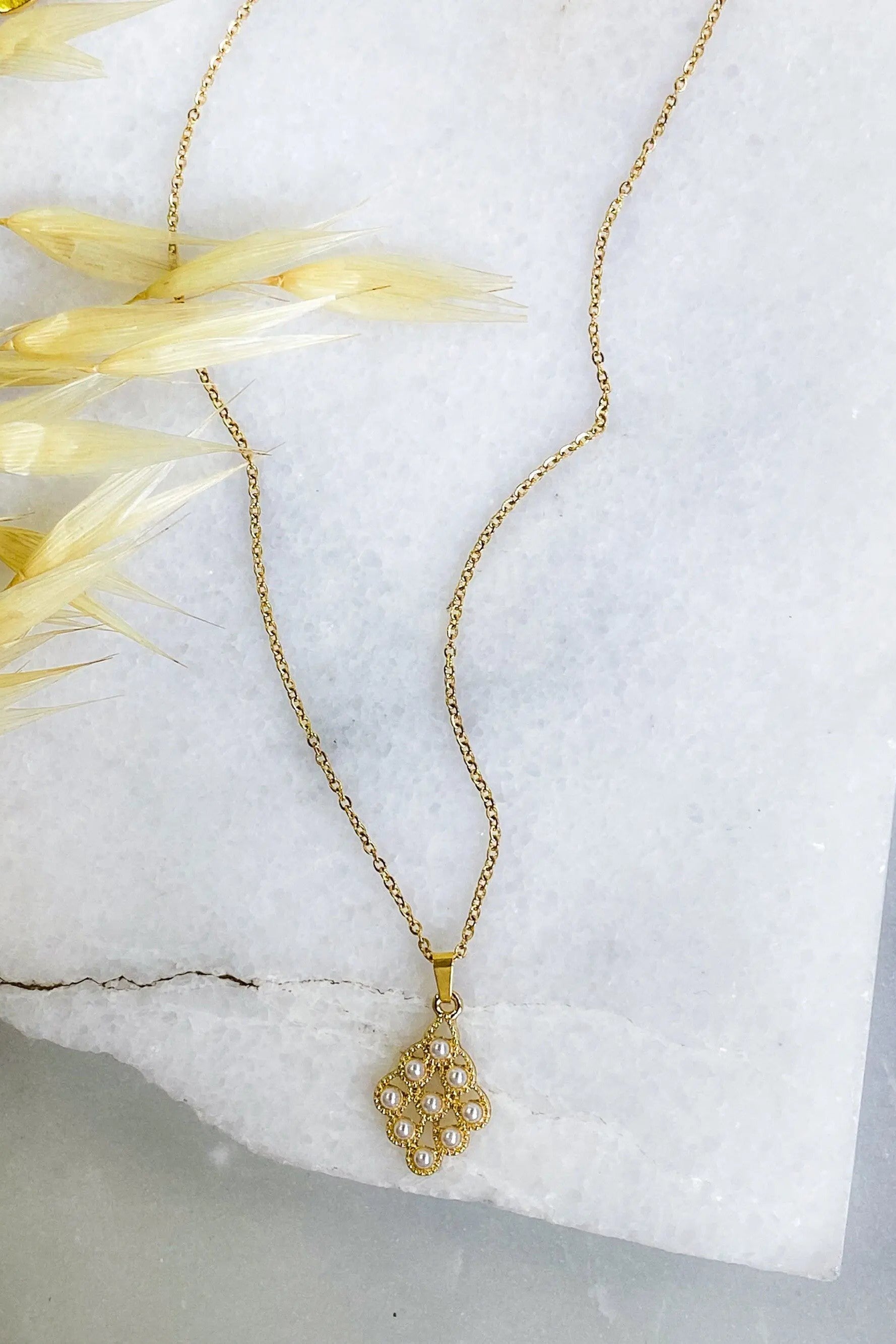 Pearl jewelry set, Pearl necklace and earrings set, Pearl drop earrings, Dainty pearl charm necklace, wedding jewelry set, Gift for her