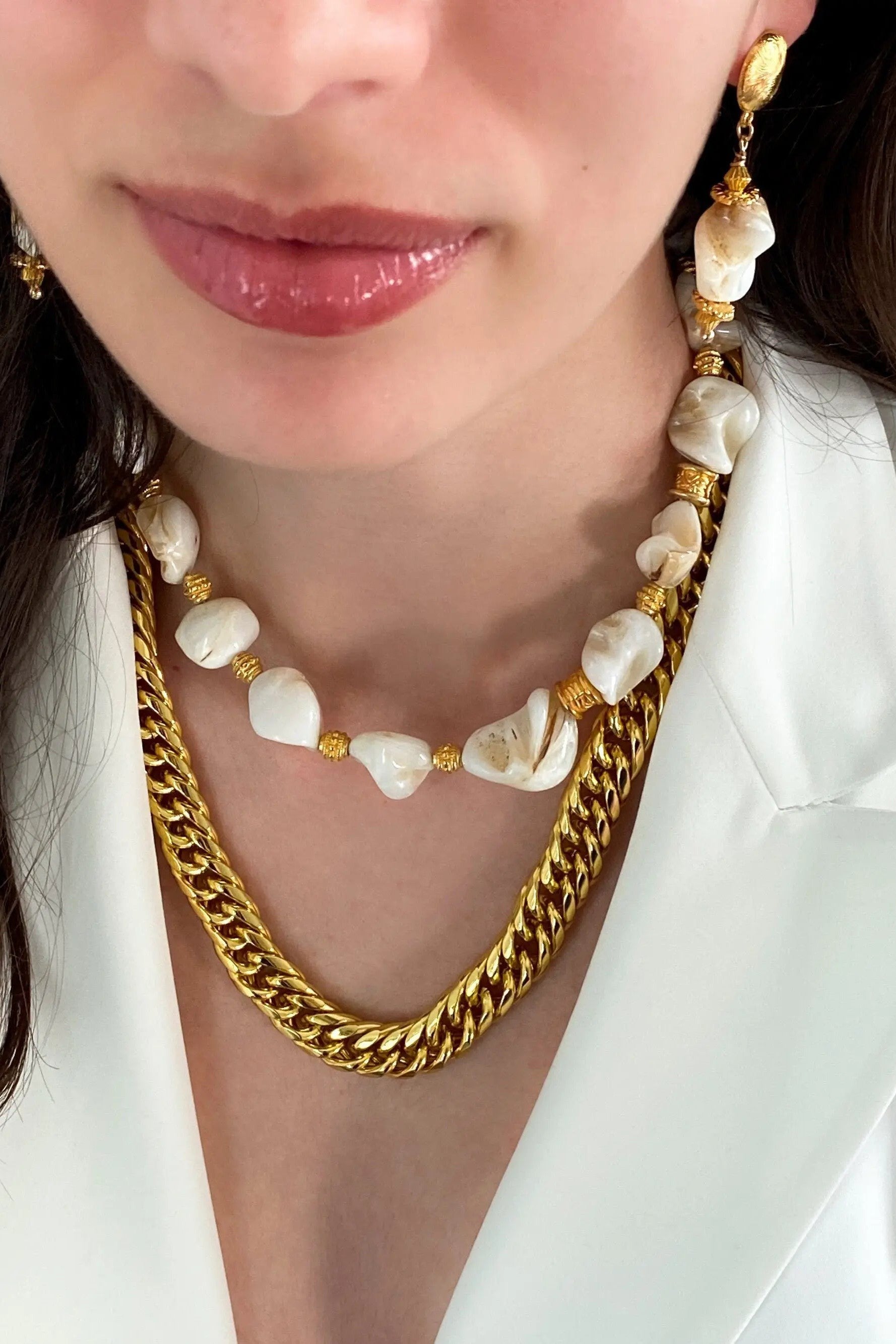 Chunky Chain Necklace Gold Heavy Necklace Thick Chain Statement Necklace Miami Cuban Chain Wife Gift