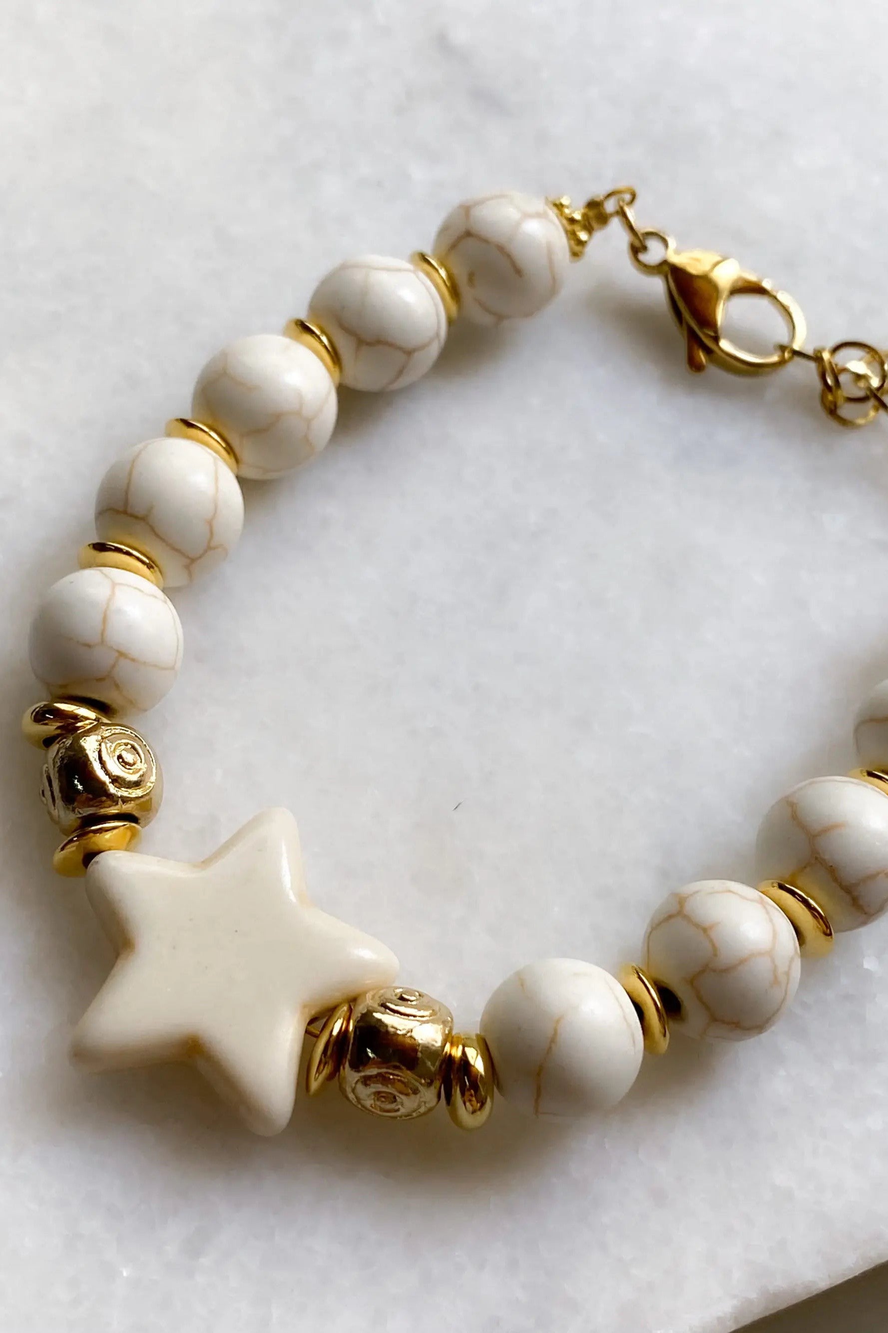 Star Bracelet White Turquoise Bracelet Boho Chic Bracelet for Woman Summer Bracelet Gift for Her, ESTELLA