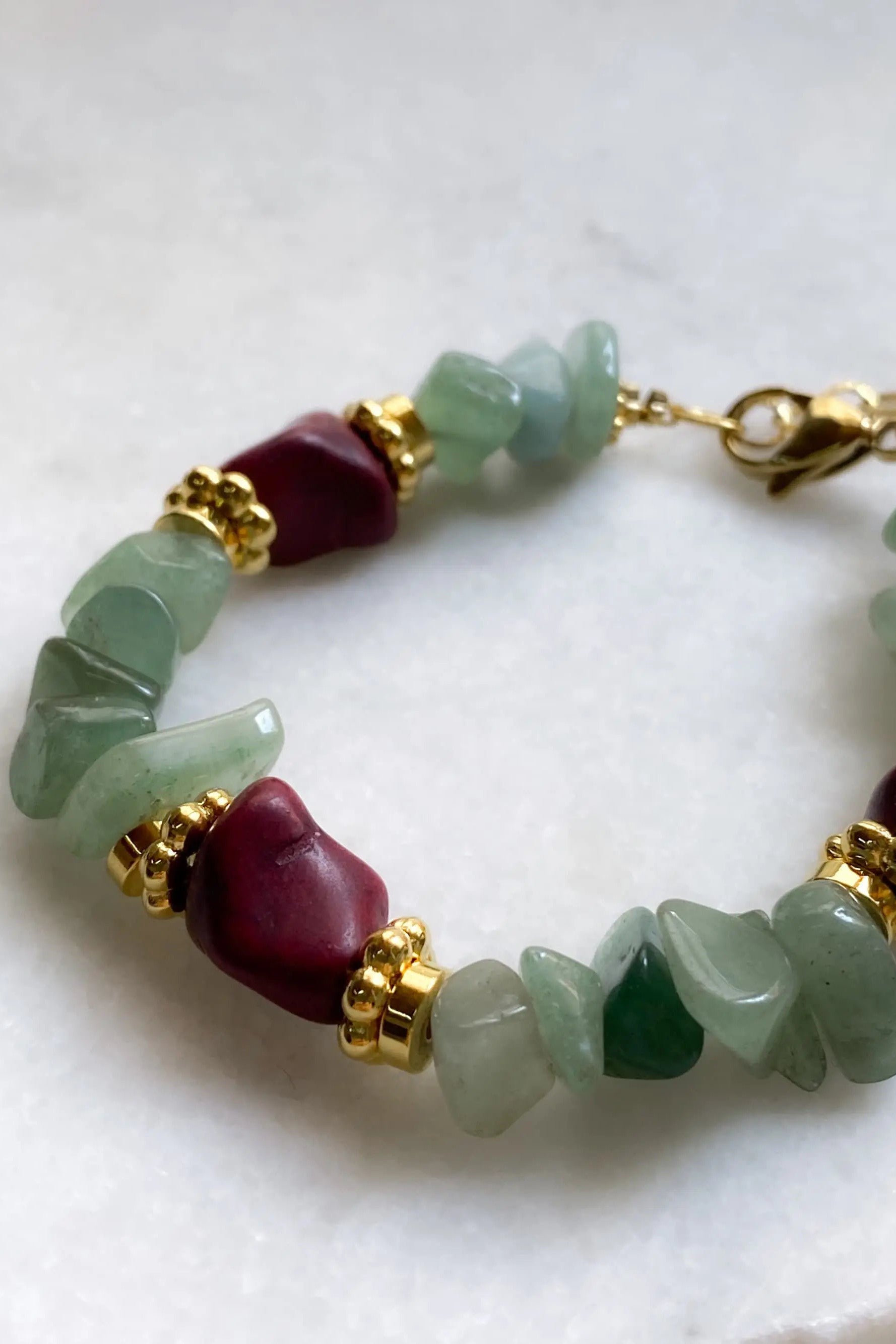 Aventurine & Howlite Bracelet Heishi Healing Bracelet Boho Chic Bracelet for Woman Gift for Wife Birthday Gift, ANALA