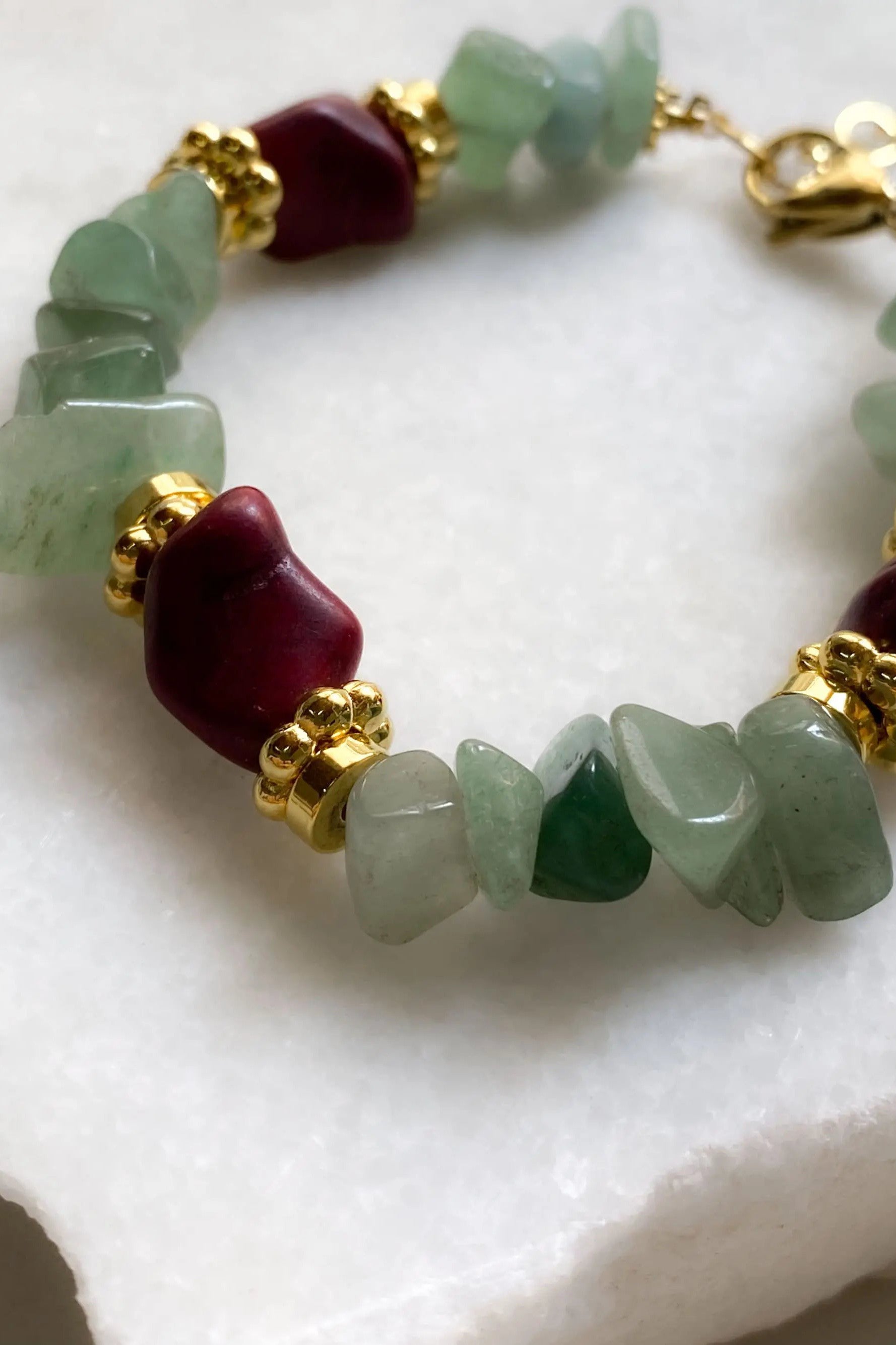 Aventurine & Howlite Bracelet Heishi Healing Bracelet Boho Chic Bracelet for Woman Gift for Wife Birthday Gift, ANALA