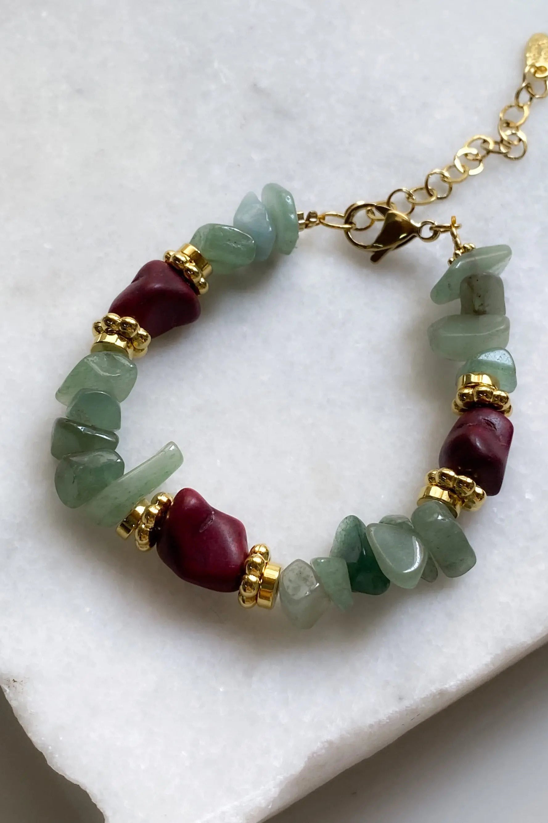 Aventurine & Howlite Bracelet Heishi Healing Bracelet Boho Chic Bracelet for Woman Gift for Wife Birthday Gift, ANALA