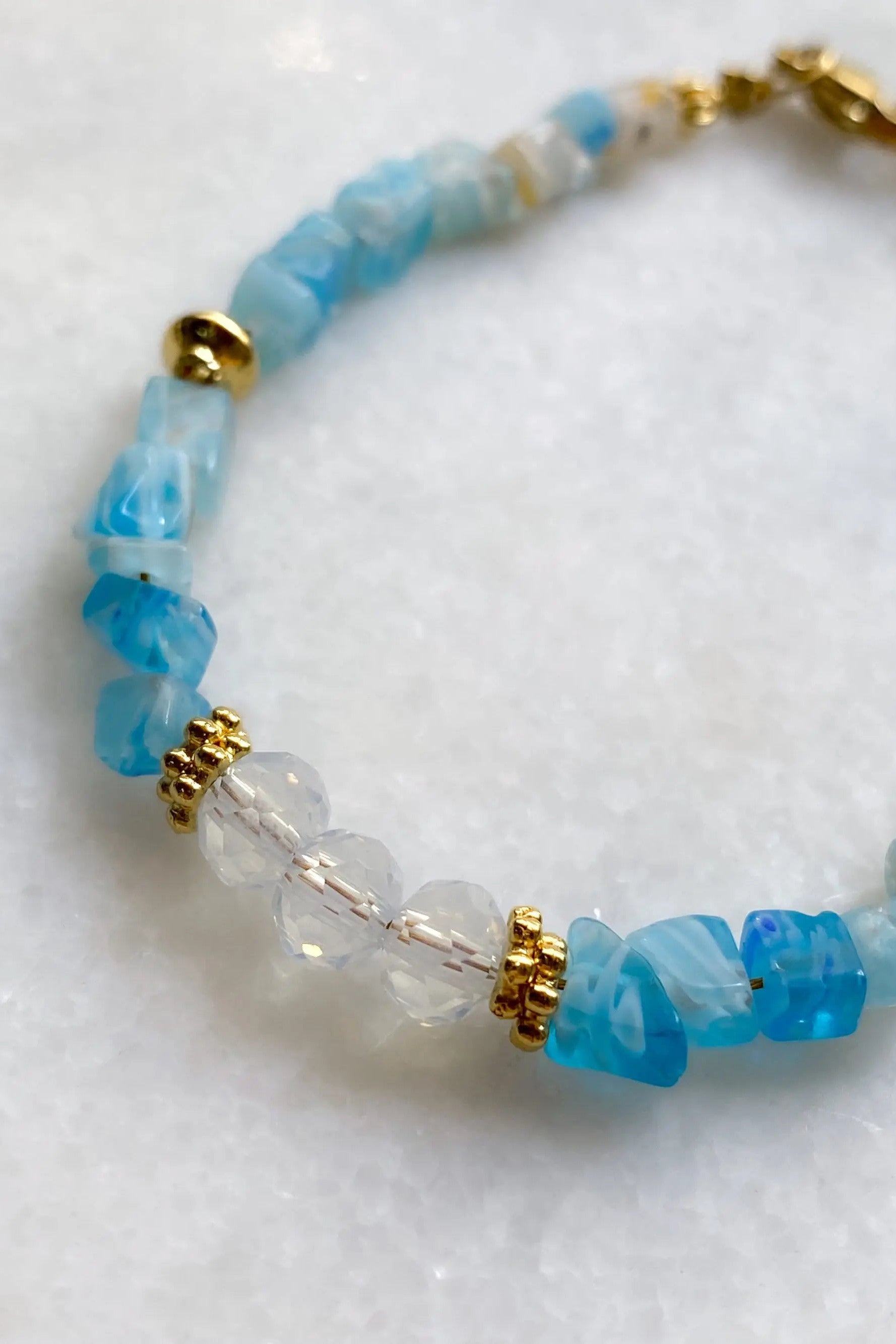 Blue Crystal Bracelet Summer Heishi Bracelet Boho Chic Bracelet for Woman Gift for Her Mum Gift, MARE