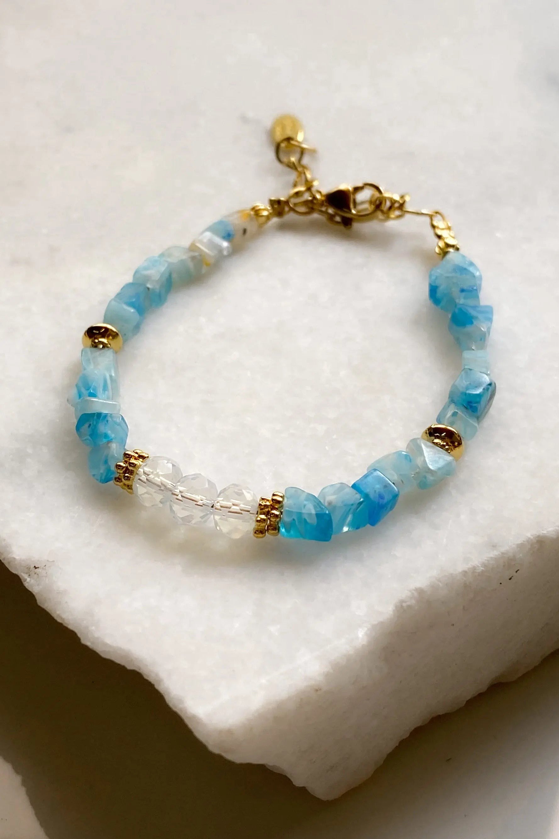 Blue Crystal Bracelet Summer Heishi Bracelet Boho Chic Bracelet for Woman Gift for Her Mum Gift, MARE