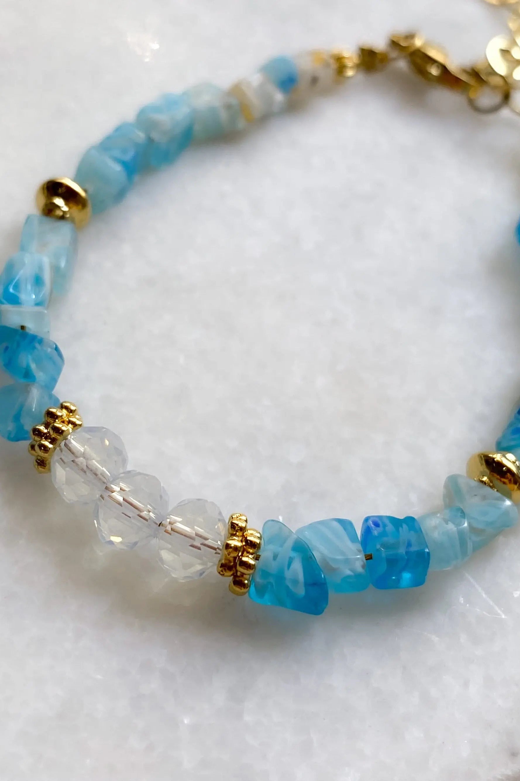Blue Crystal Bracelet Summer Heishi Bracelet Boho Chic Bracelet for Woman Gift for Her Mum Gift, MARE