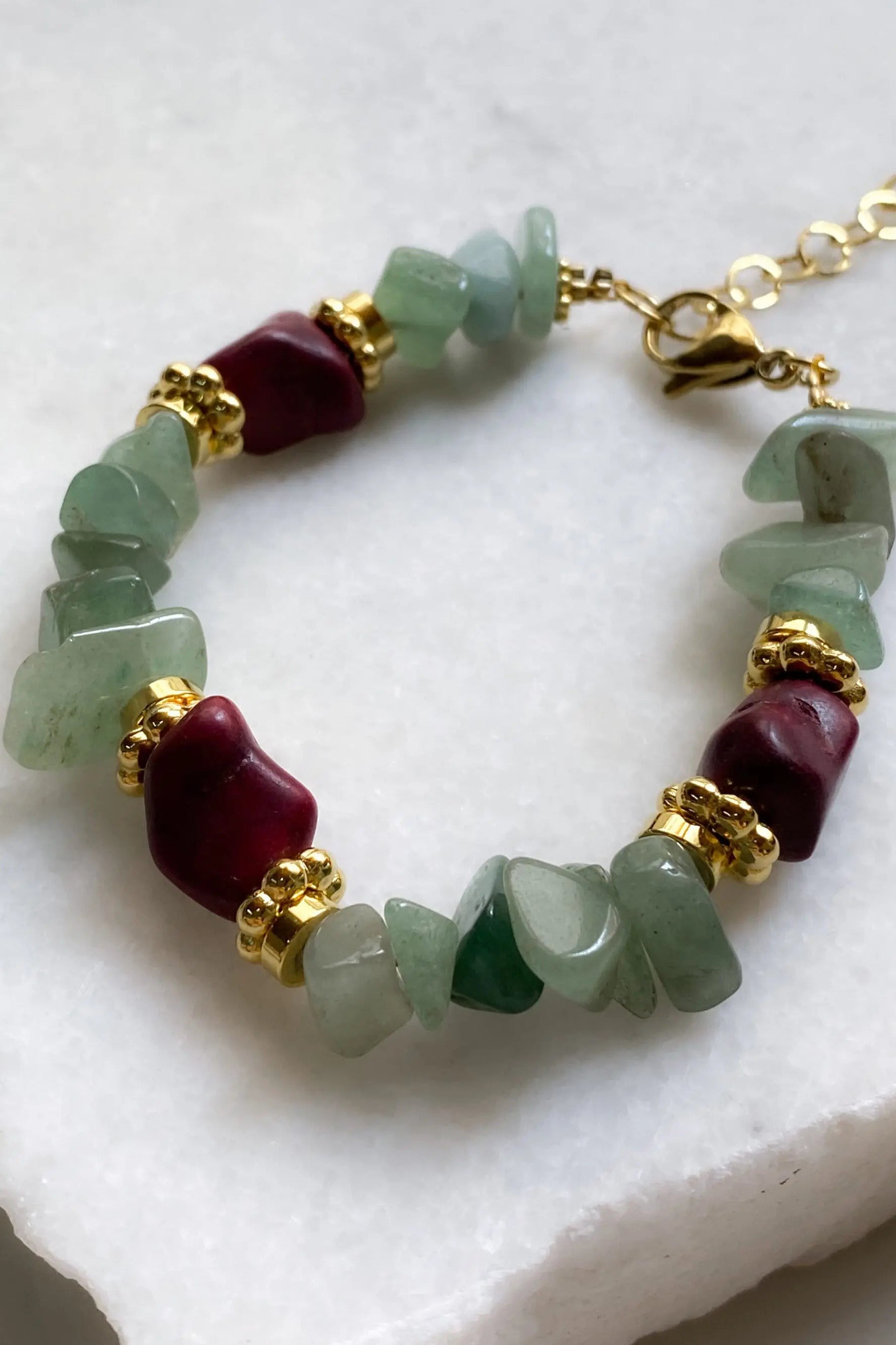 Aventurine & Howlite Bracelet Heishi Healing Bracelet Boho Chic Bracelet for Woman Gift for Wife Birthday Gift, ANALA