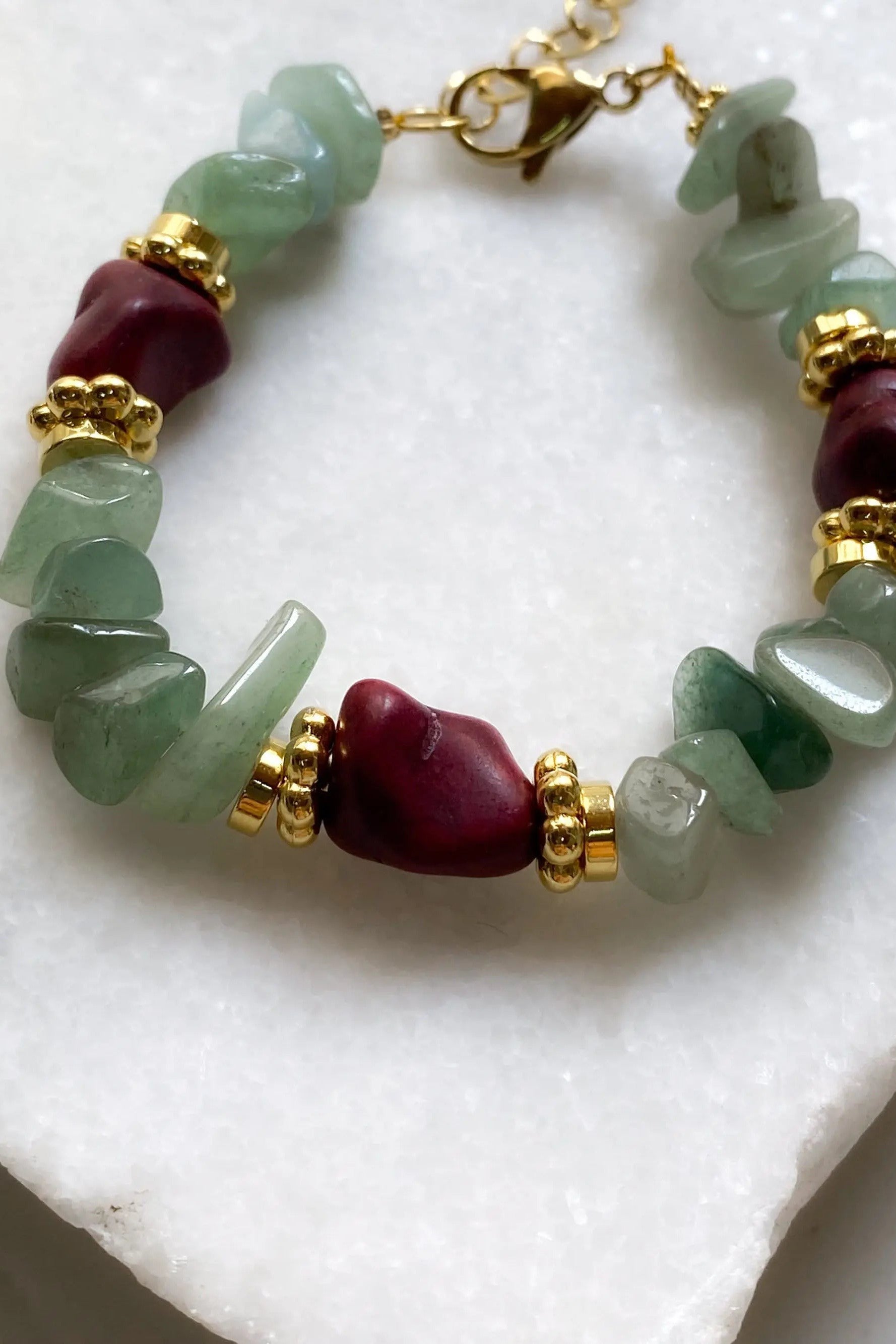 Aventurine & Howlite Bracelet Heishi Healing Bracelet Boho Chic Bracelet for Woman Gift for Wife Birthday Gift, ANALA